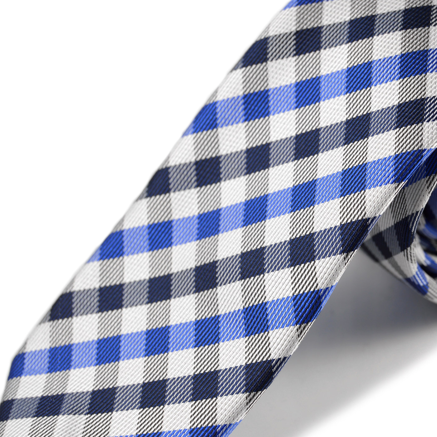 Blue & White Checkered Tie - 2
