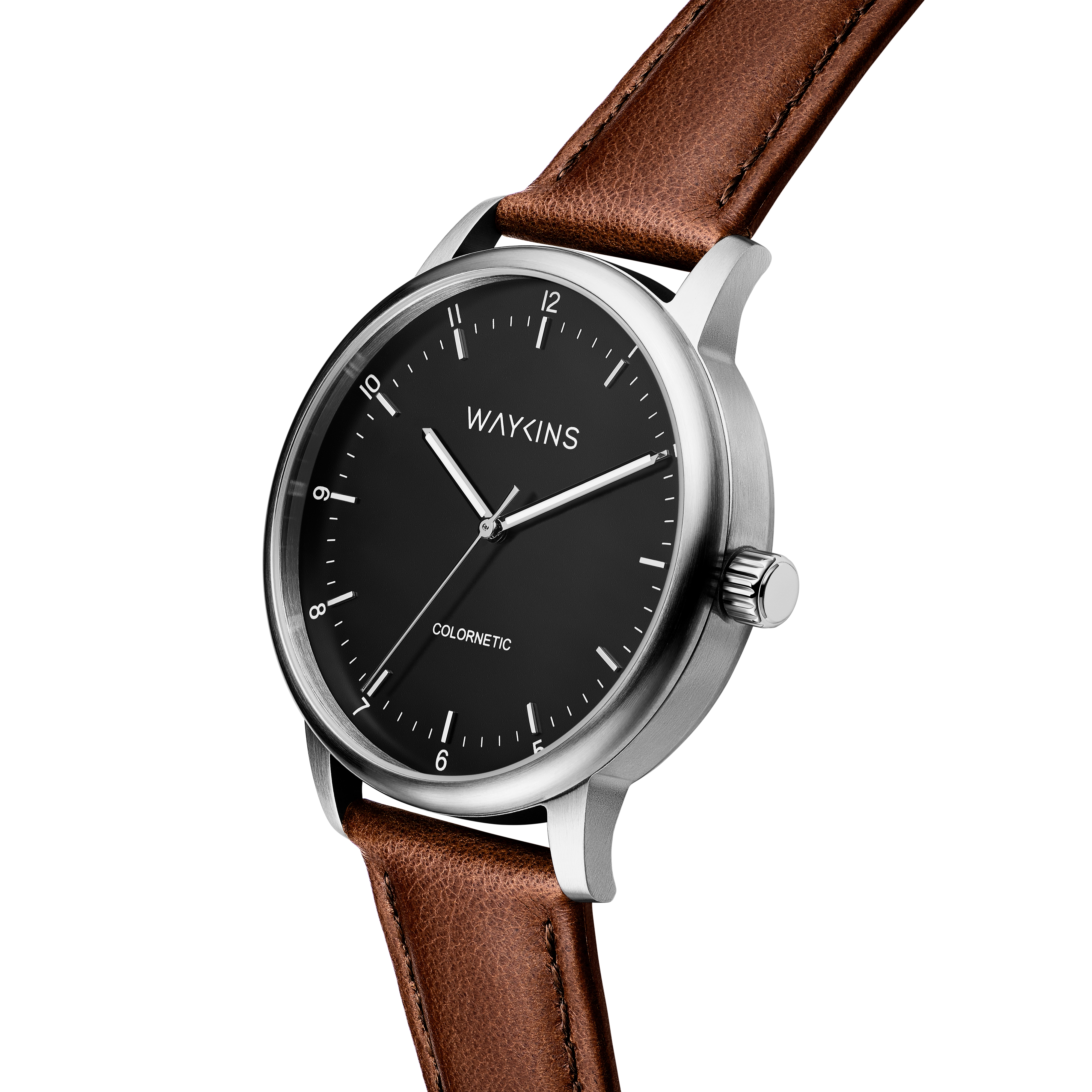 【REN'z】ウィンザー16色＋ハルモニア Colornetic | Silver-Tone With Colour-Changing Dial Brown