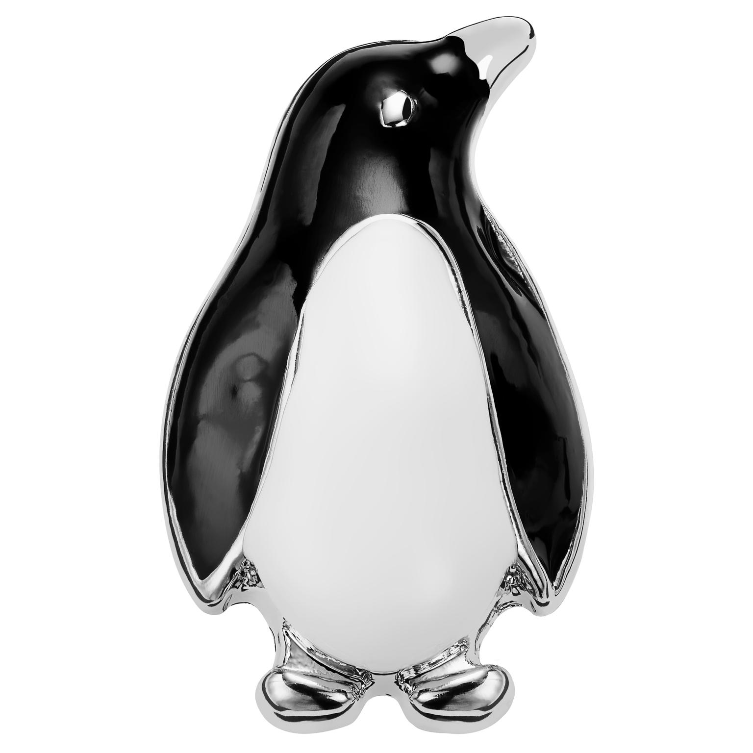 Zoikos | Spilla da giacca bianca e nera a forma di pinguino Zoikos | Spilla da giacca bianca e nera a forma di pinguino