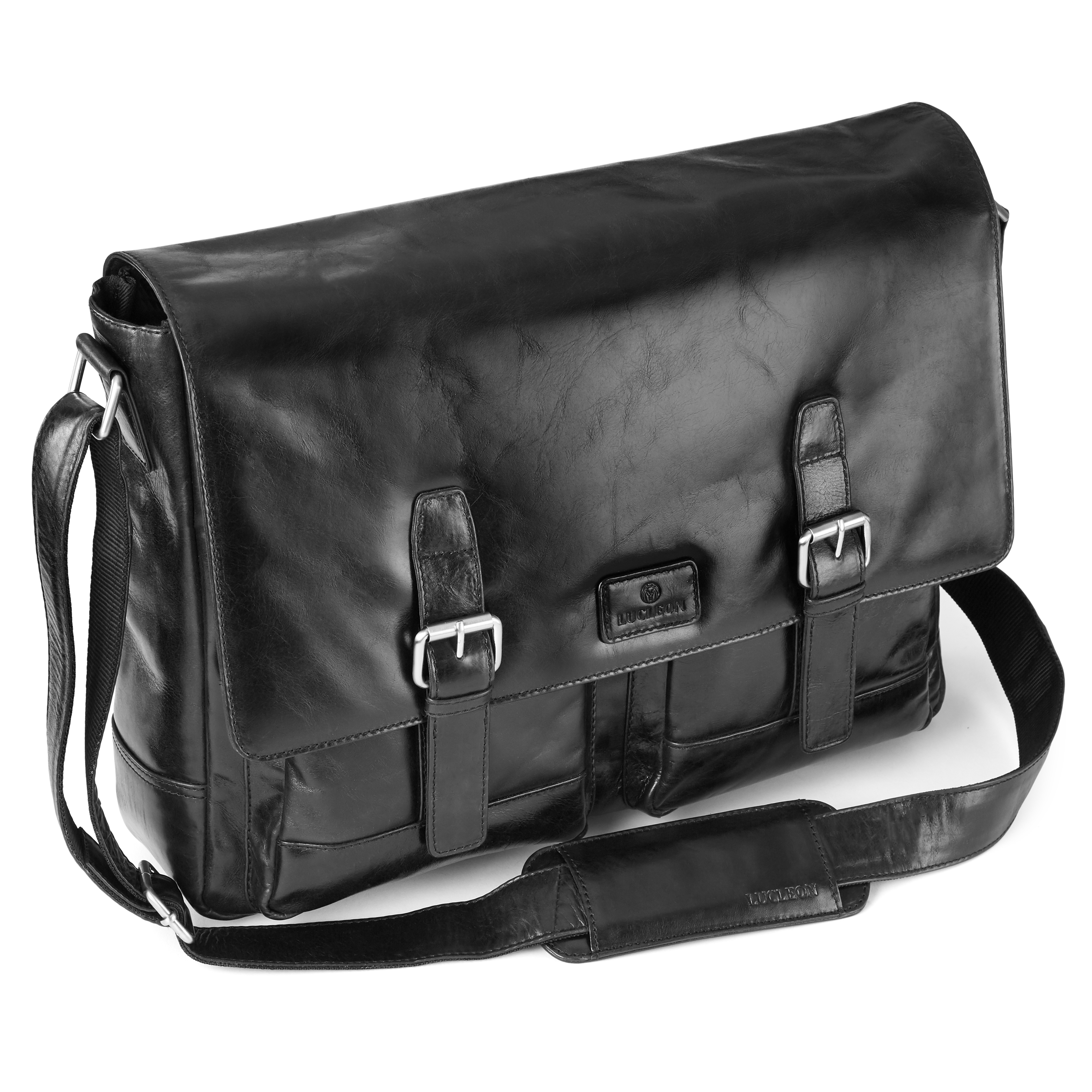 Černá kožená taška Jasper Messenger - 7
