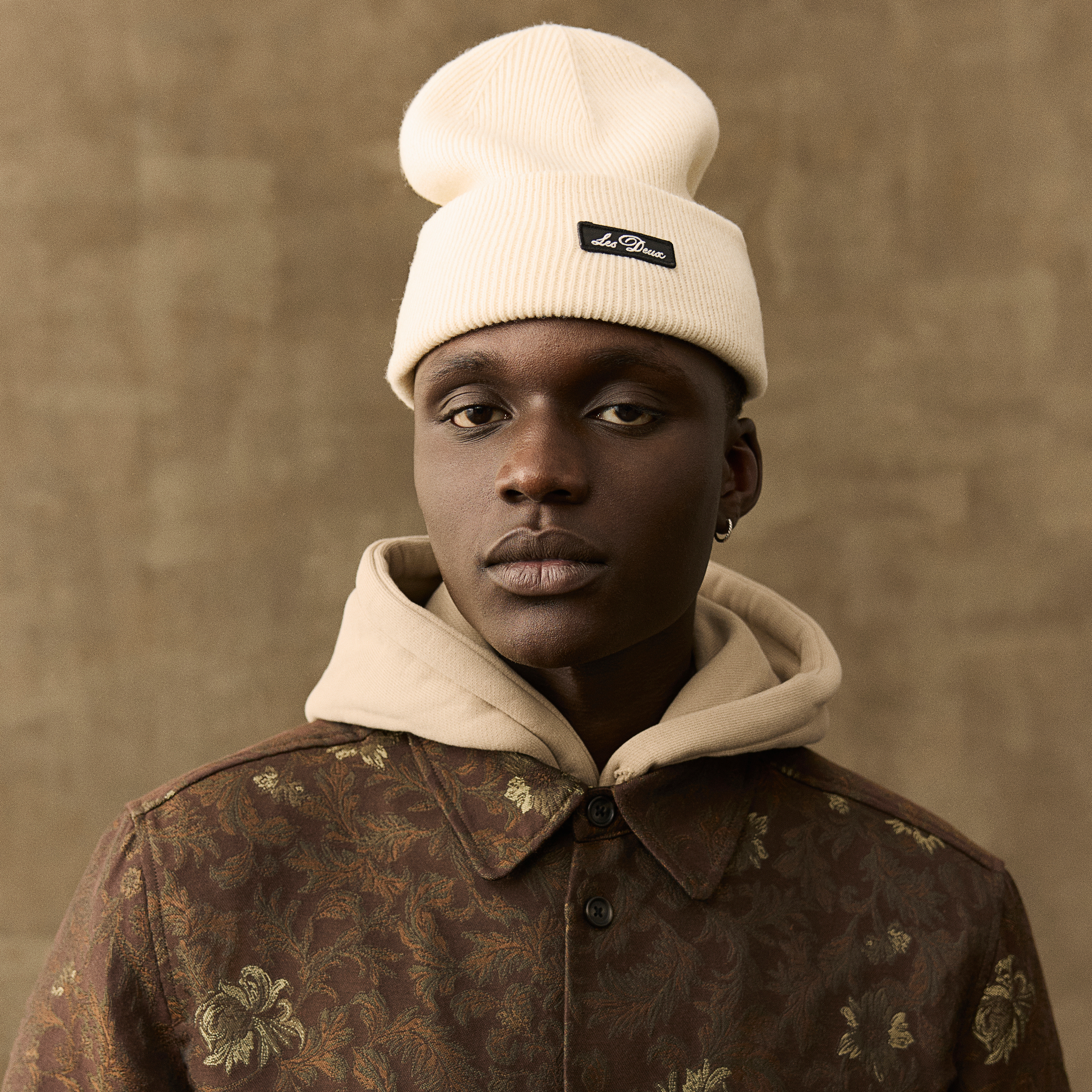 Les Deux | Wayne elfenbensvit mössa med logga - 2