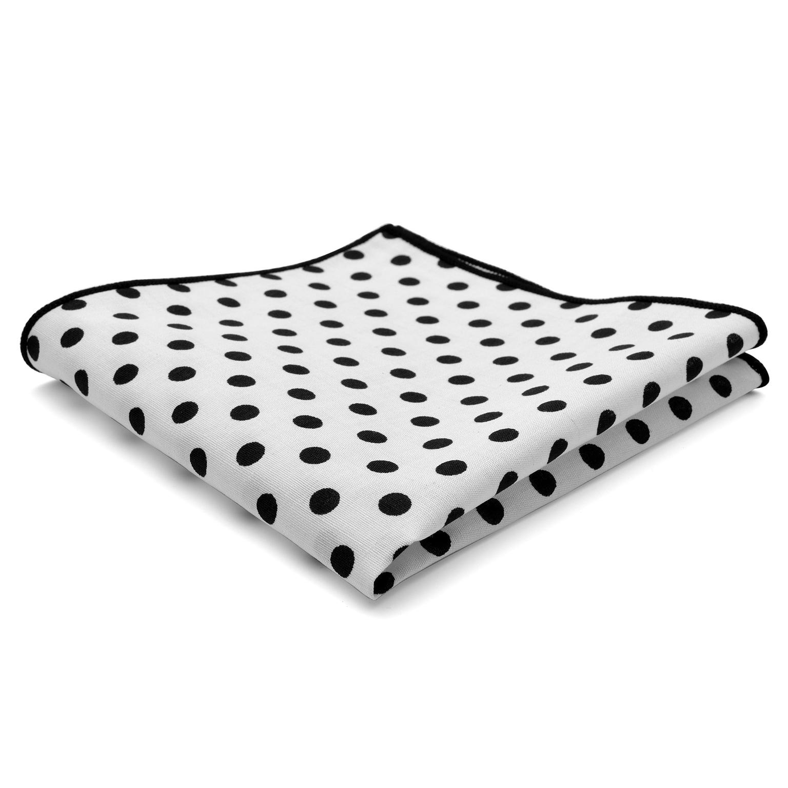Lenço de Bolso em Algodão Branco ás Bolinhas Lenço de Bolso em Algodão Branco ás Bolinhas