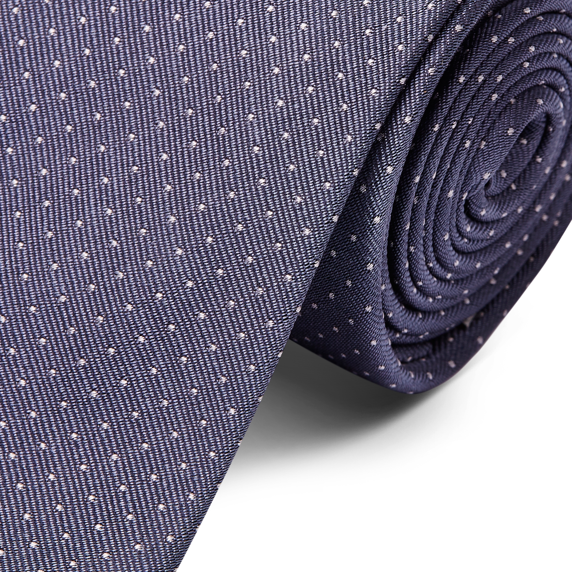 Grey Polka Dot Silk Tie - 2