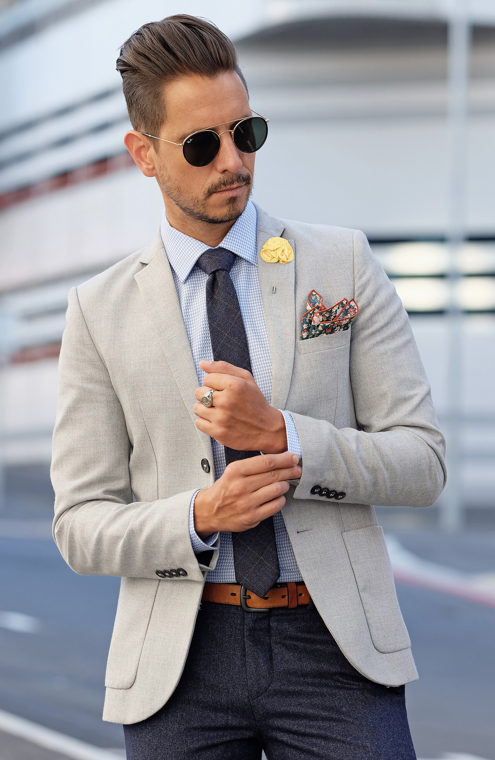 Peachy Rose Lapel Flower - 4