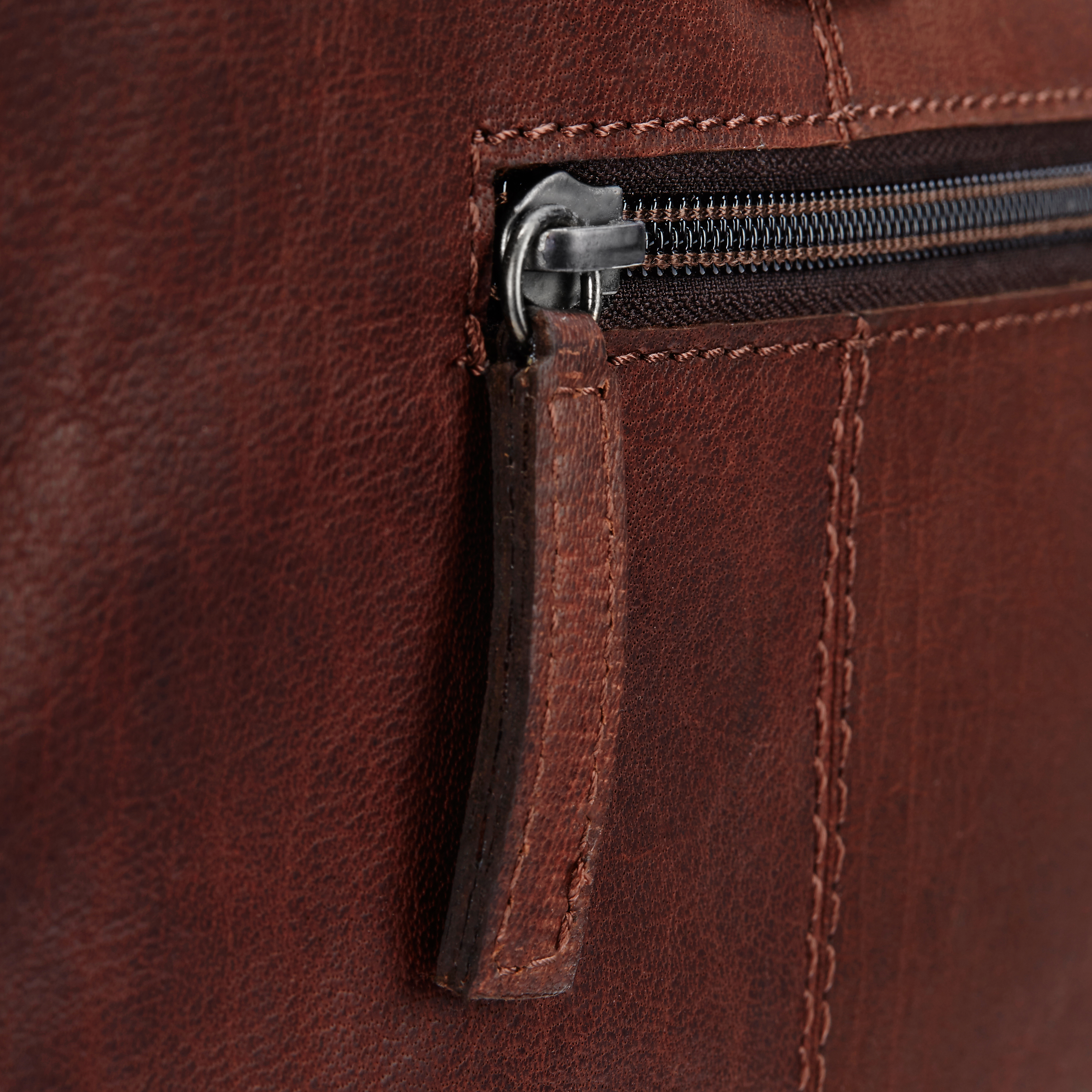 Sac en cuir marron et havane Oxford Classic - 10
