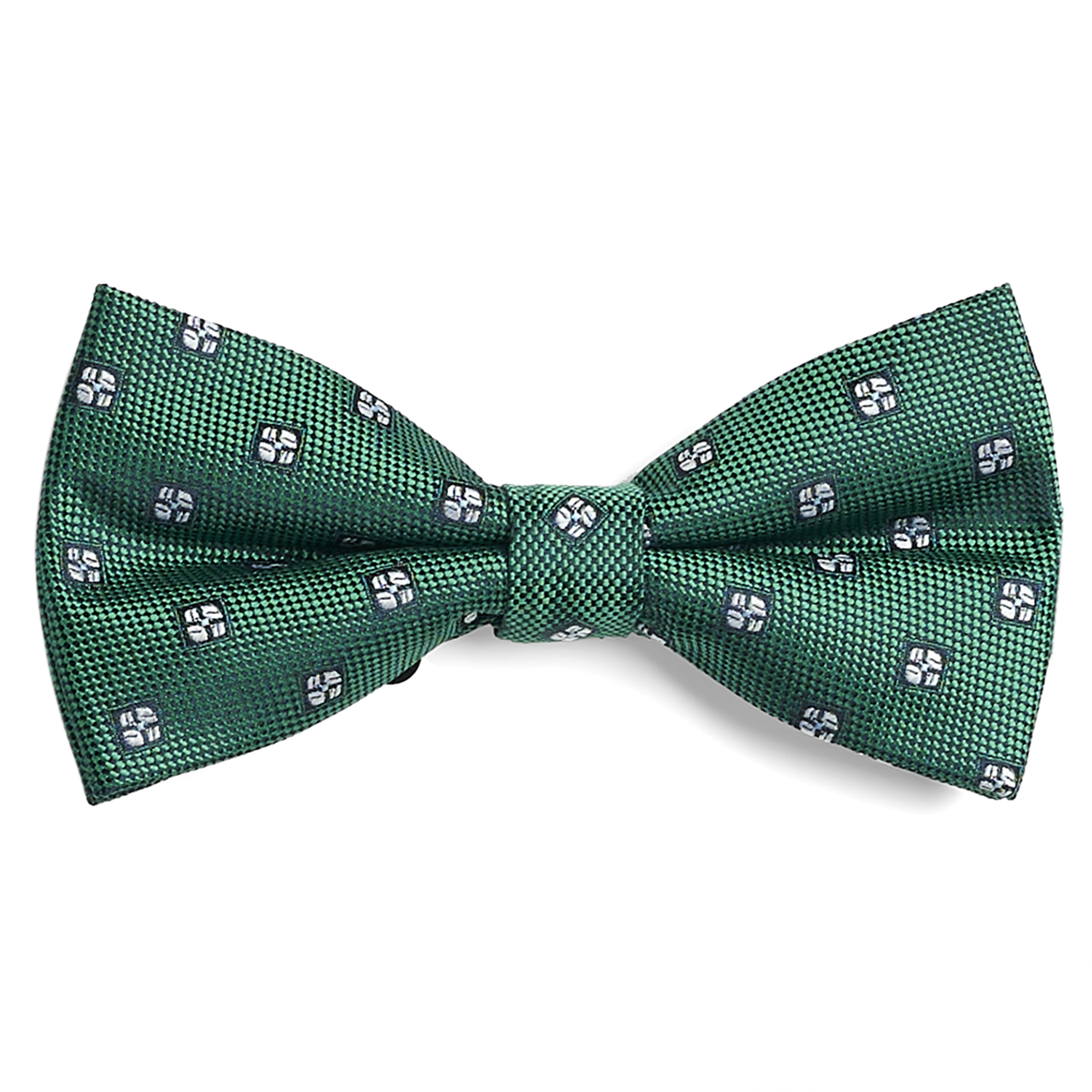 Diamond-Patterned Mint Green Bow Tie - 1