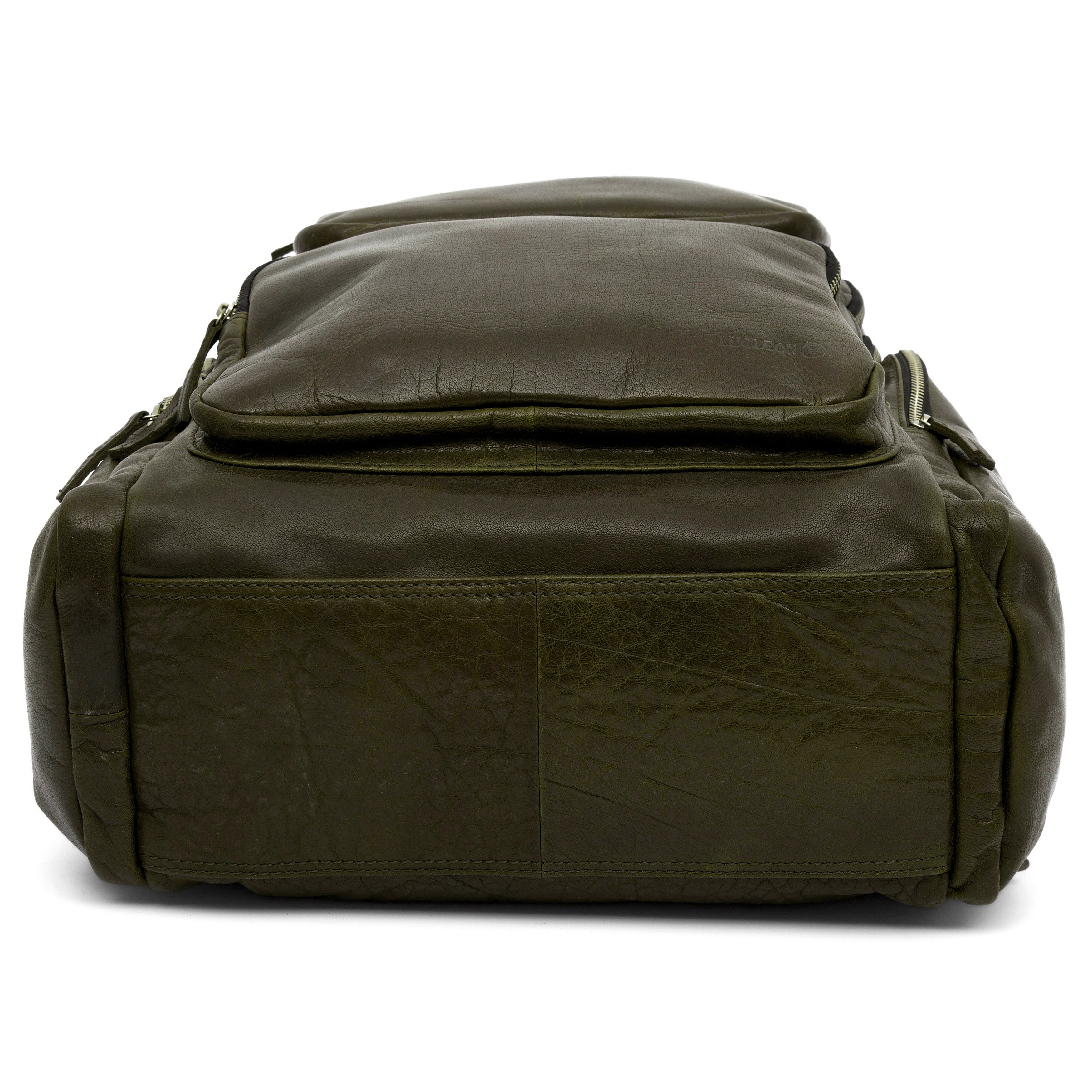 Montreal Olive Leather Backpack - 6