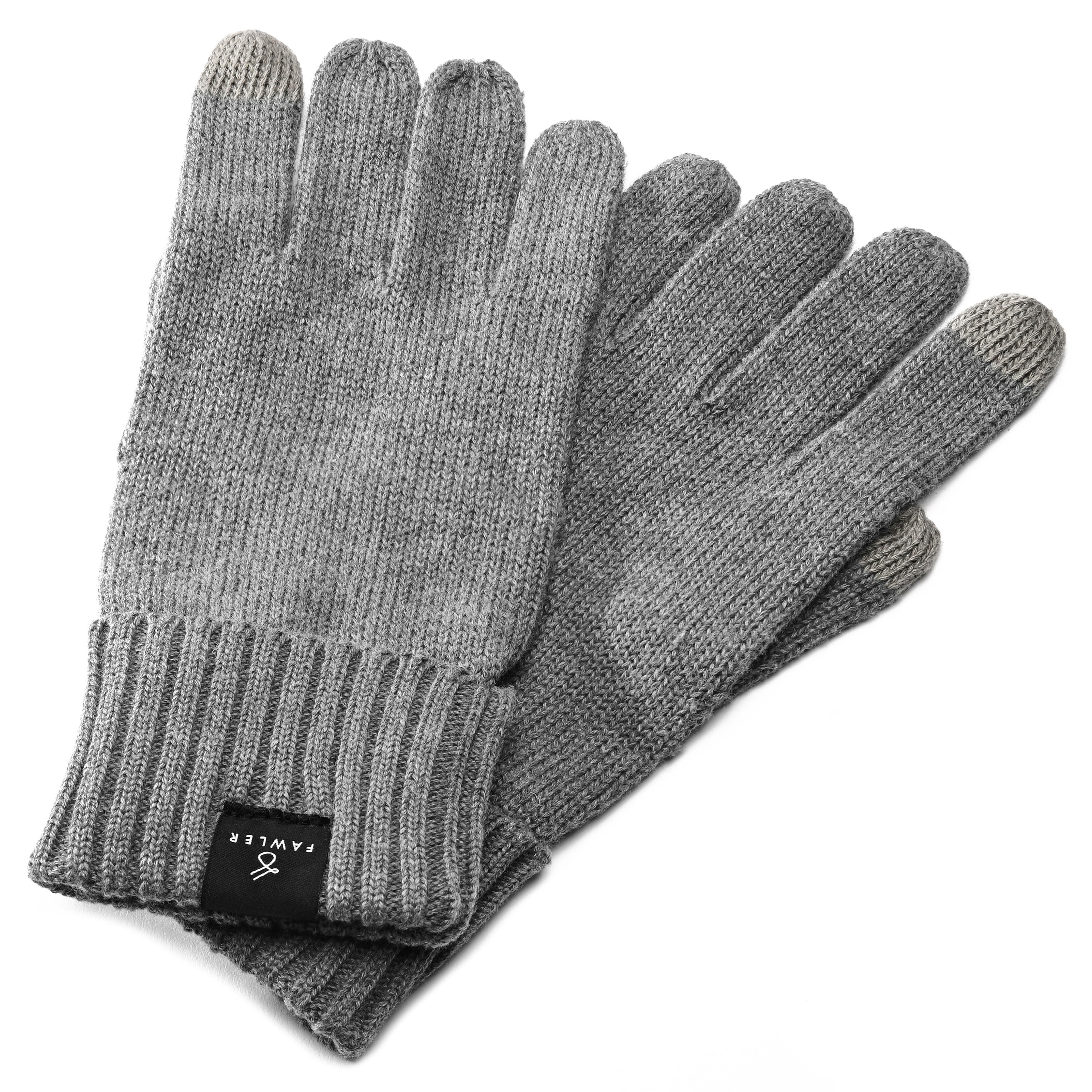 Dark Grey Knitted Cotton Gloves