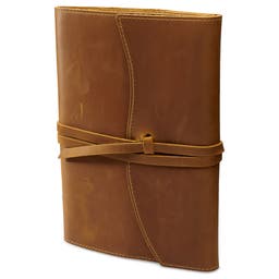 Notesbog | Lysebrunt læder | Wrap-around Strop