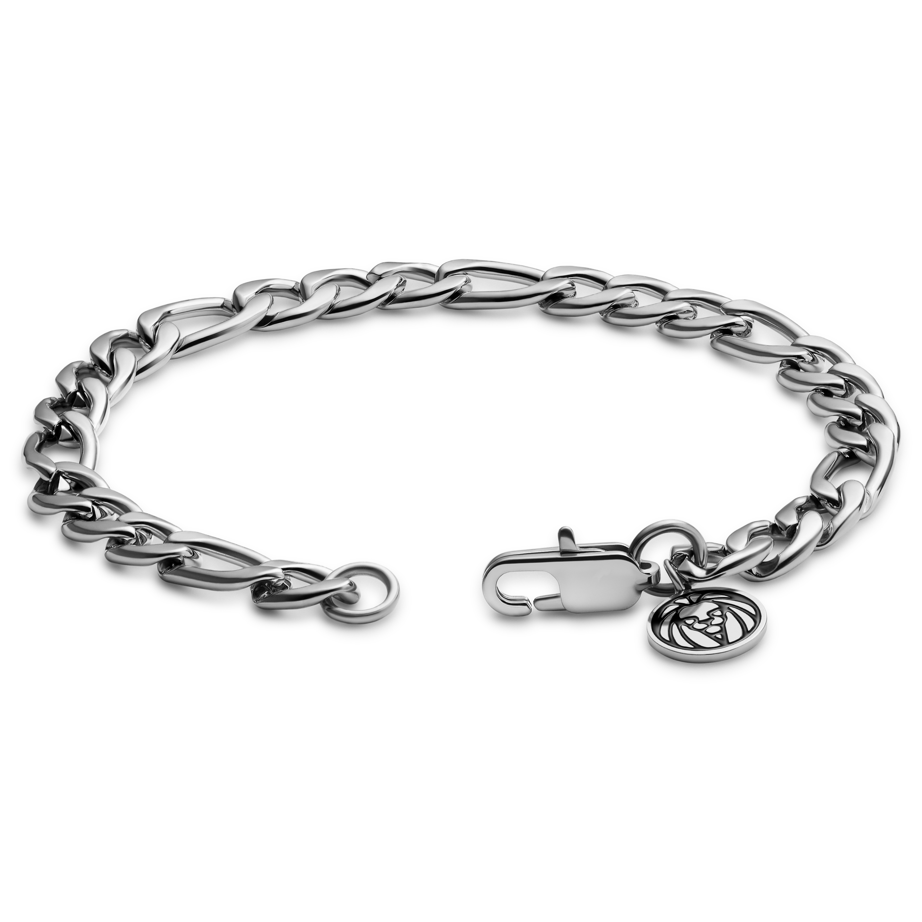 Essentials | 8 mm Zilverkleurige Armband met Figaro Schakels - 3