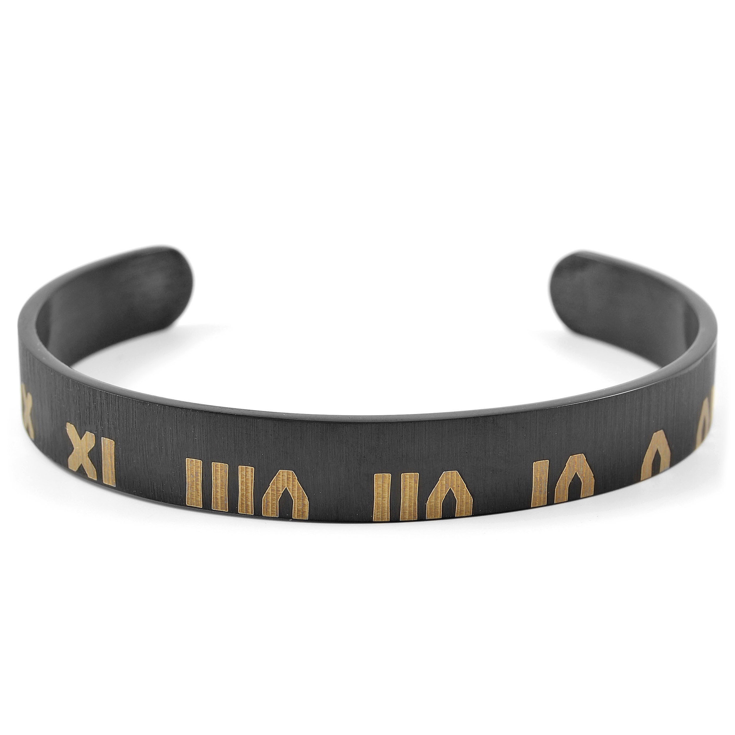 Mattsvart Armband Romerska Siffror - 1