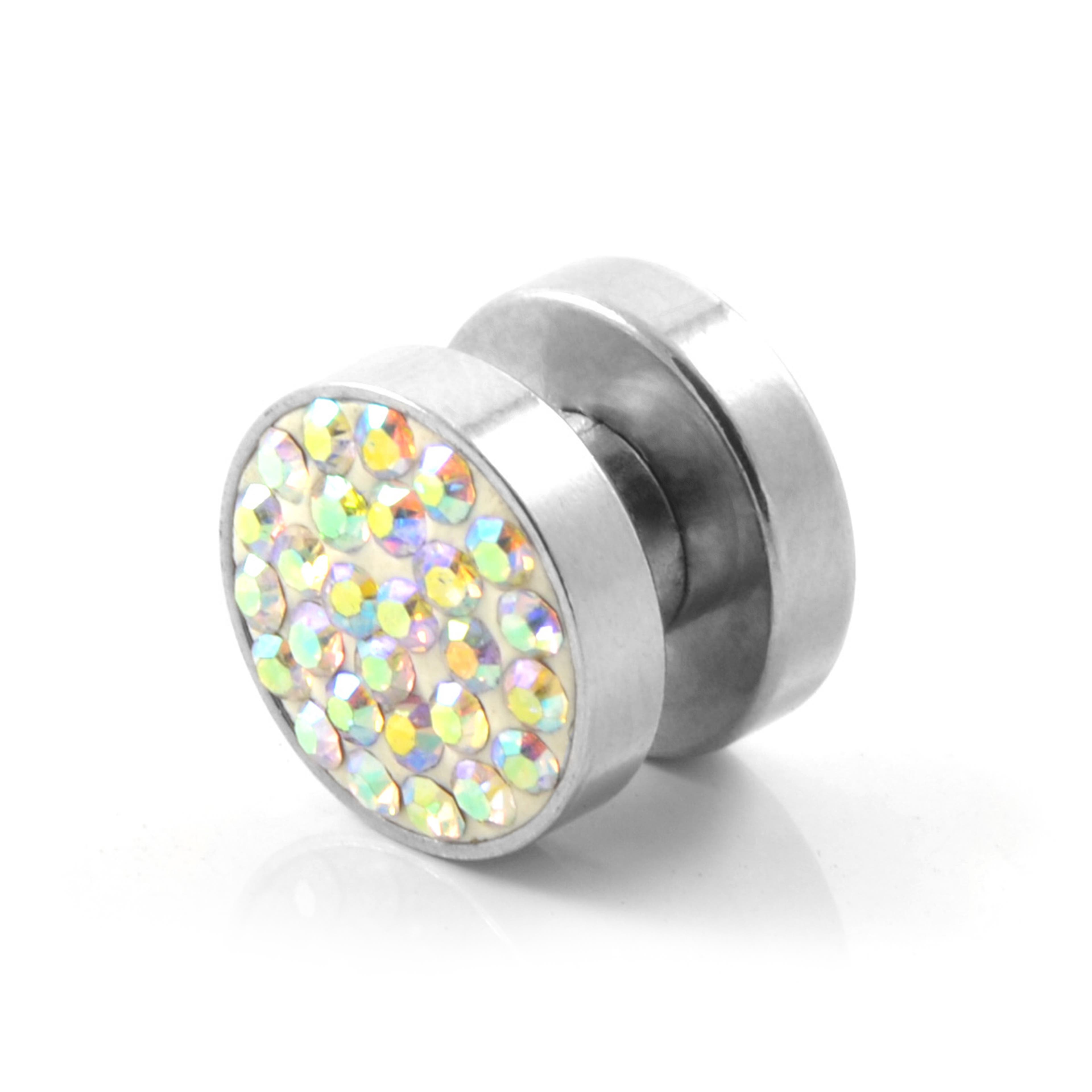 10 mm Multi-Coloured Zirconia Round Magnetic Earring