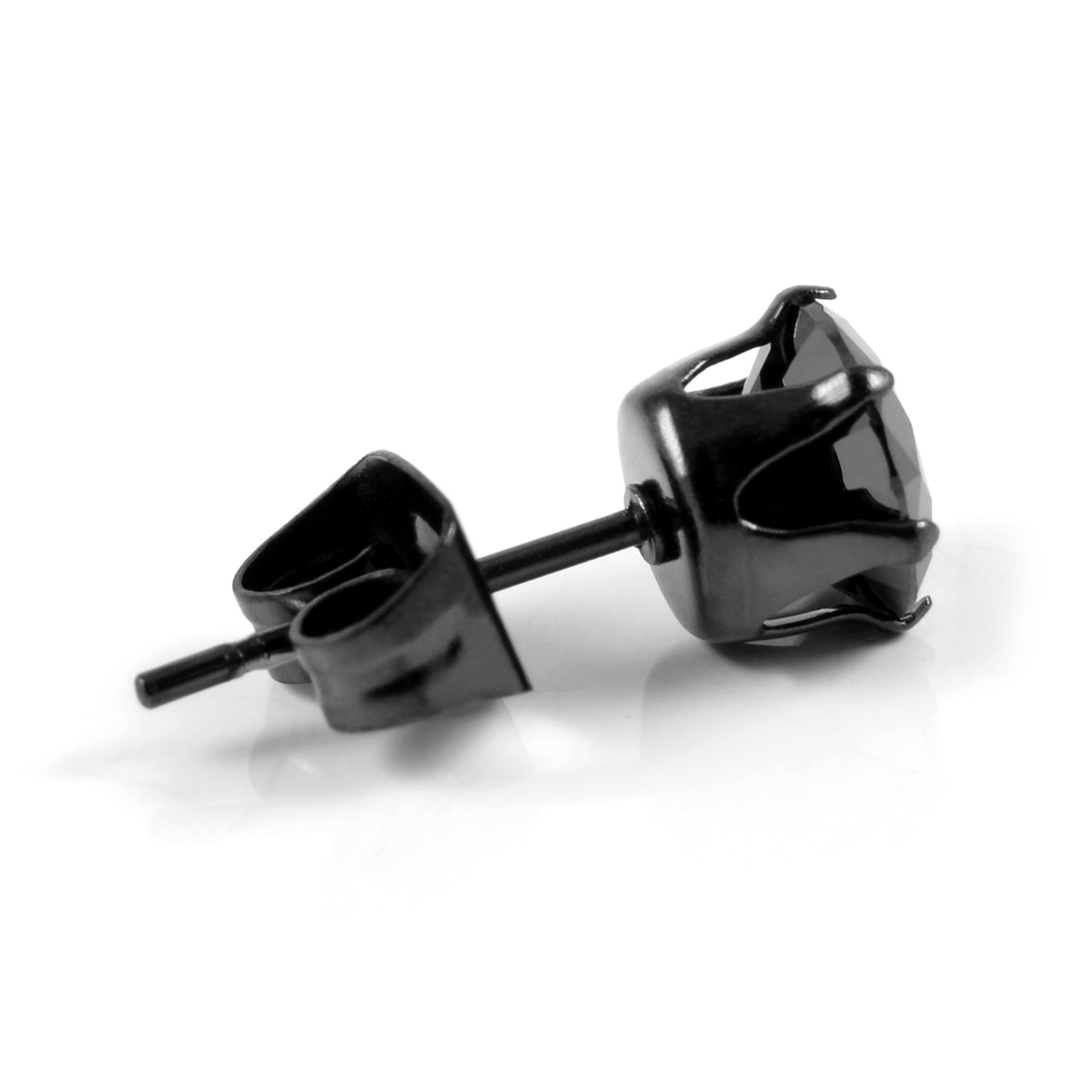 Blackness 6mm Zircon Earring - 4