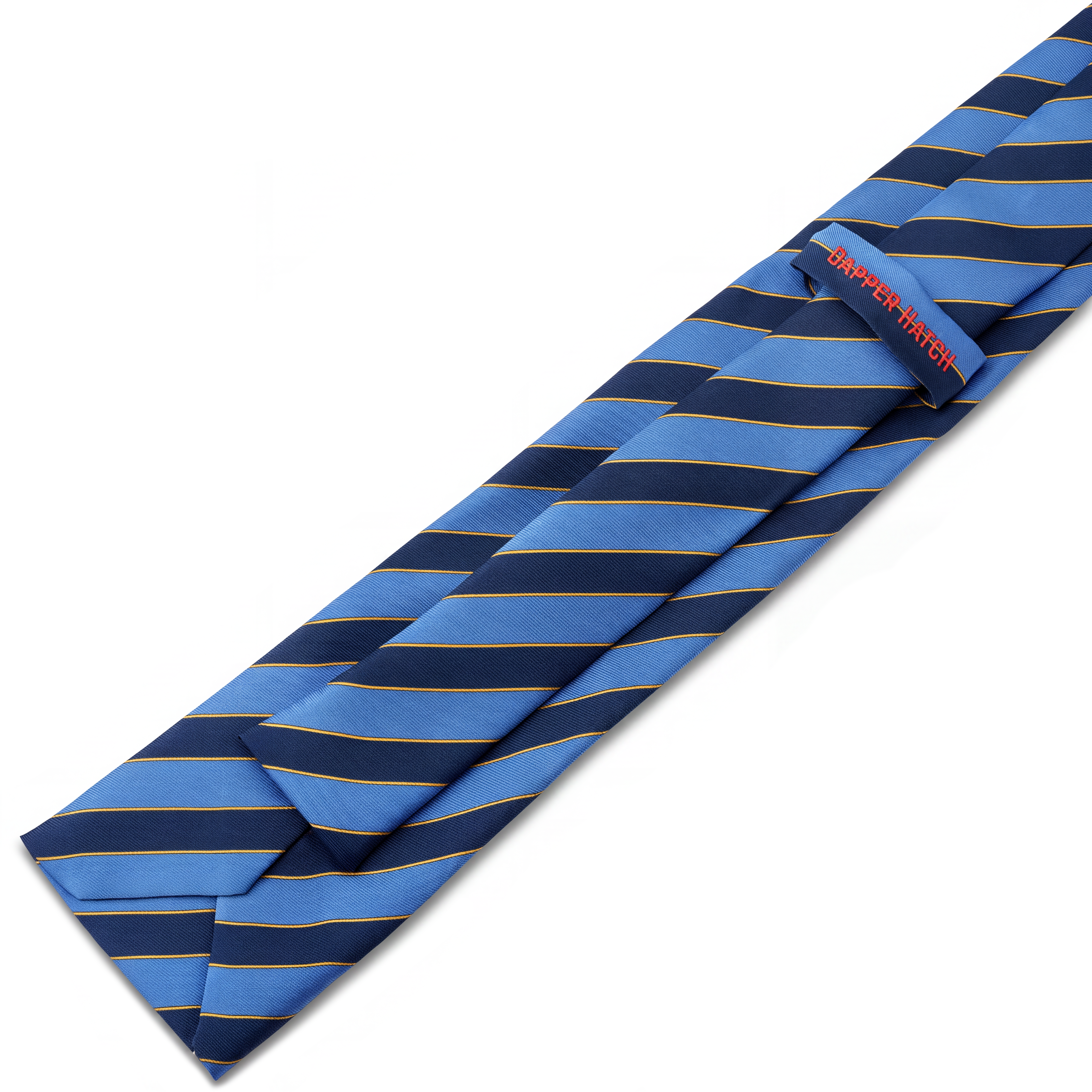 The Intro | Corbata Cut Off de seda con rayas azules - 8