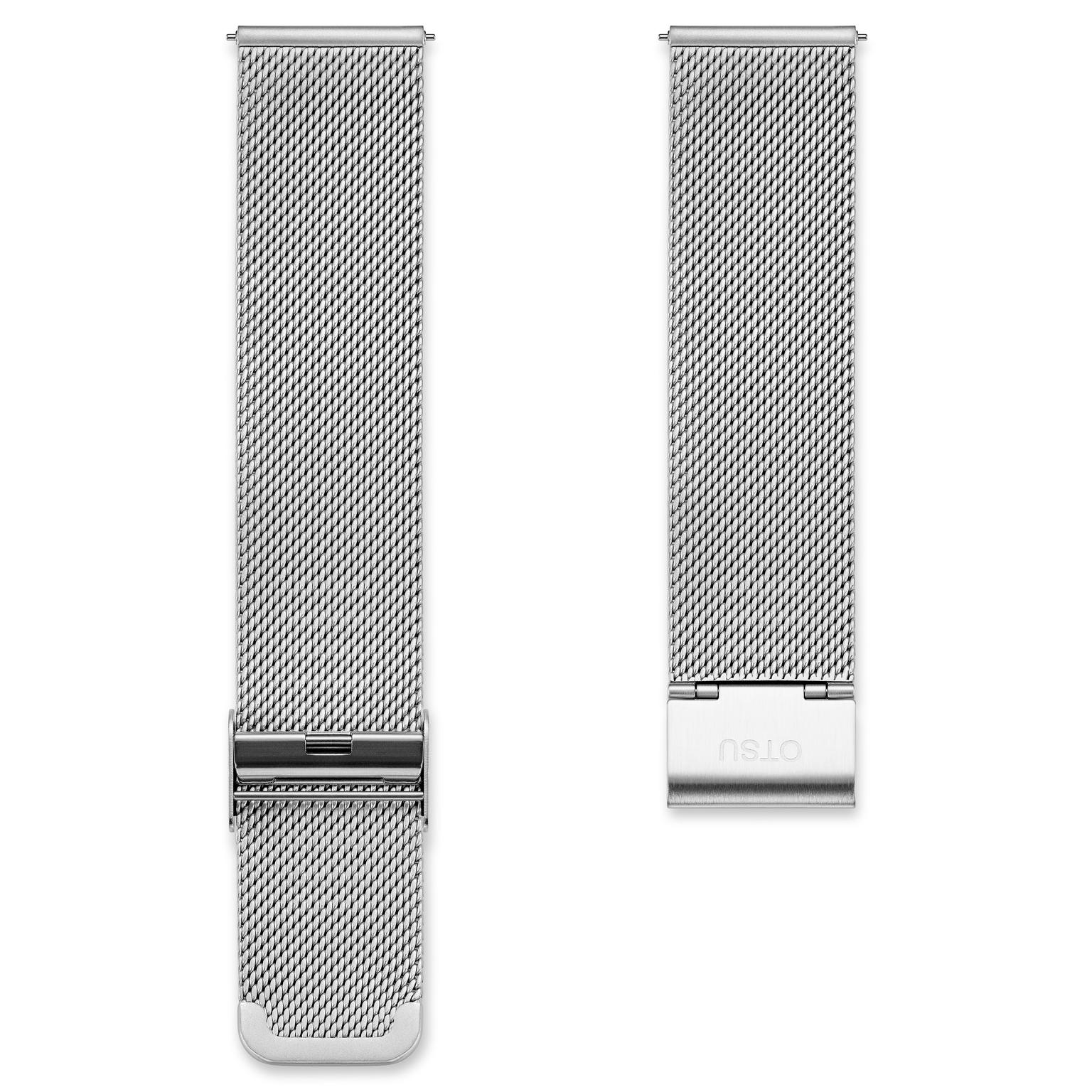 22mm matowy pasek mesh XL do zegarka w srebrnym odcieniu – szybka wymiana 22mm matowy pasek mesh XL do zegarka w srebrnym odcieniu – szybka wymiana