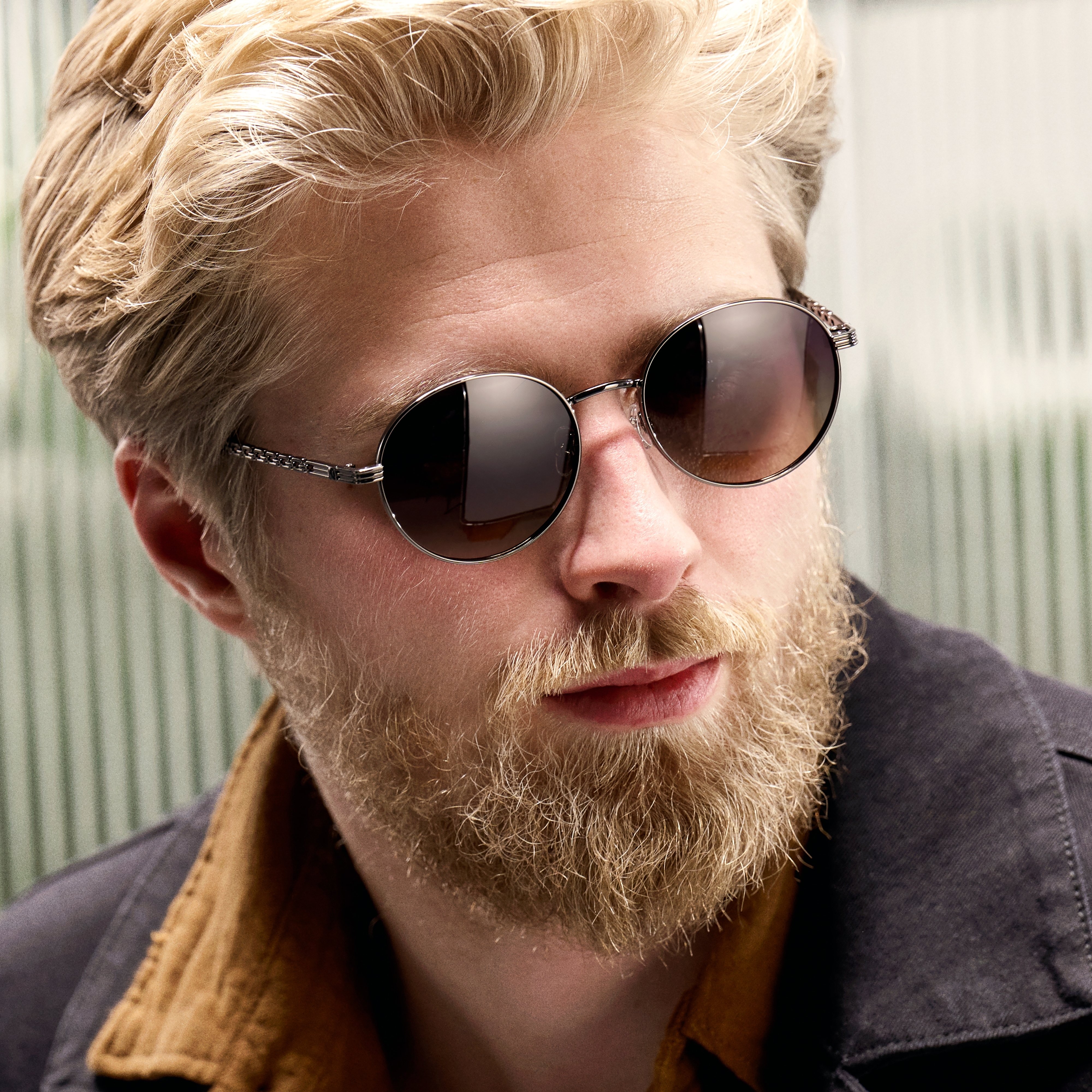 Occasus | Runde Sonnenbrille in Gunmetal Grau und Grün Polarisiert - 2