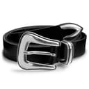 Outlaw | Prong Buckle Silver-Tone Black Western Belt Outlaw | Prong Buckle Silver-Tone Black Western Belt