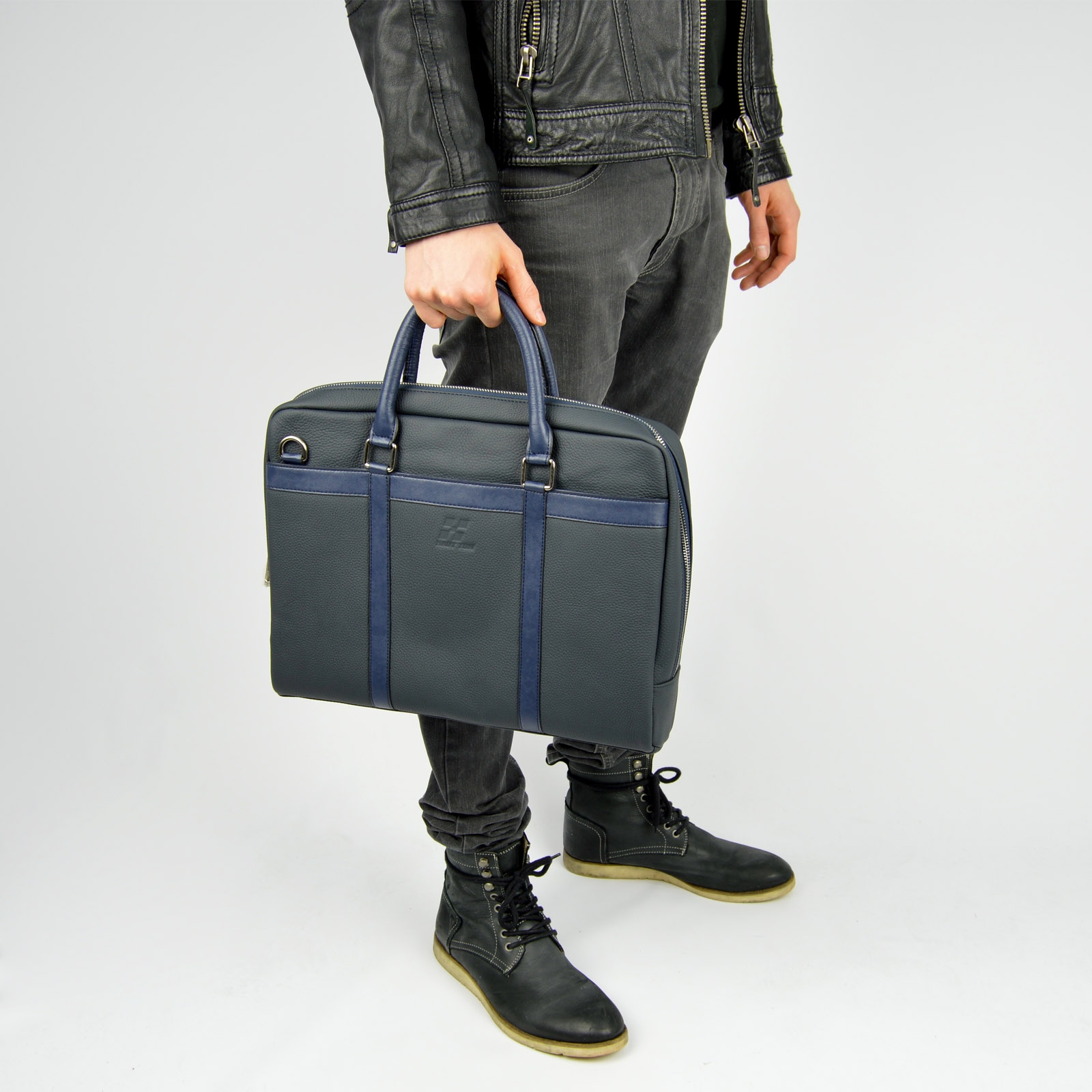 Maletín ejecutivo de cuero azul - 2