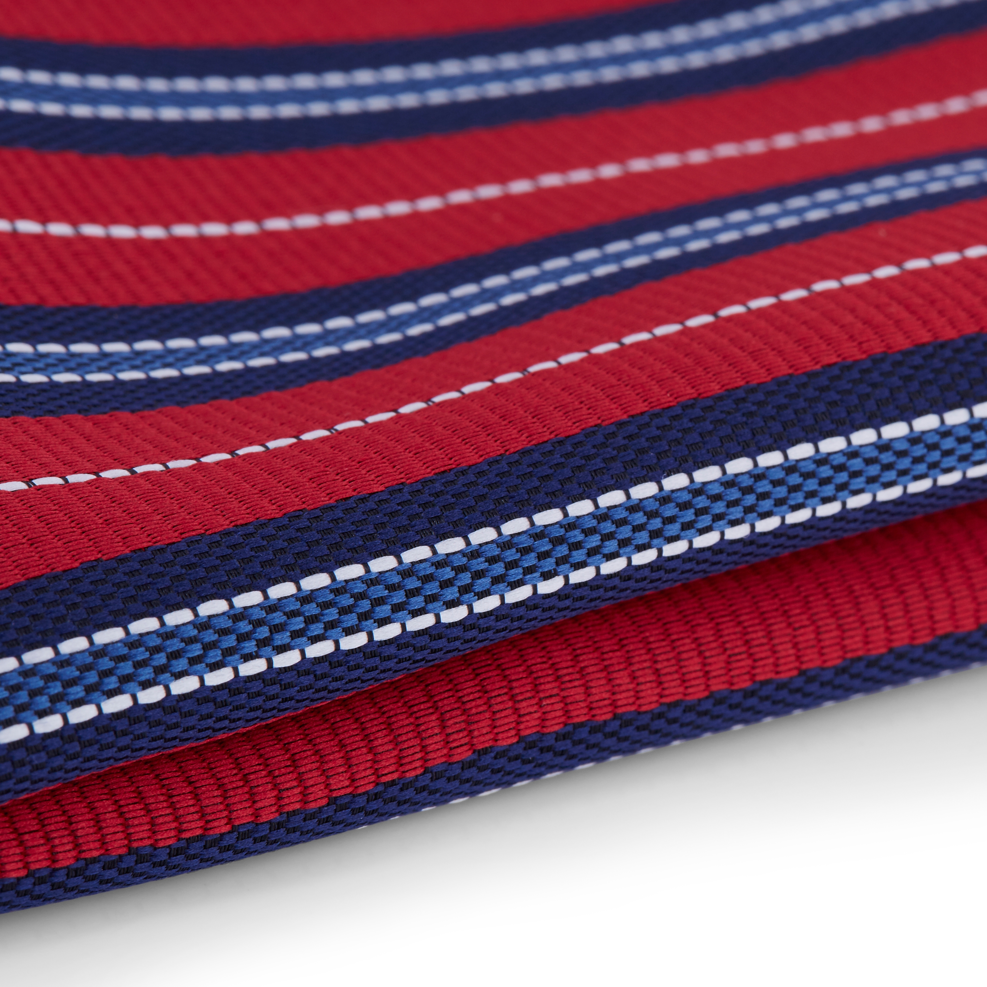 Rødt og Blått Lommetørkle med Sømmer - 2