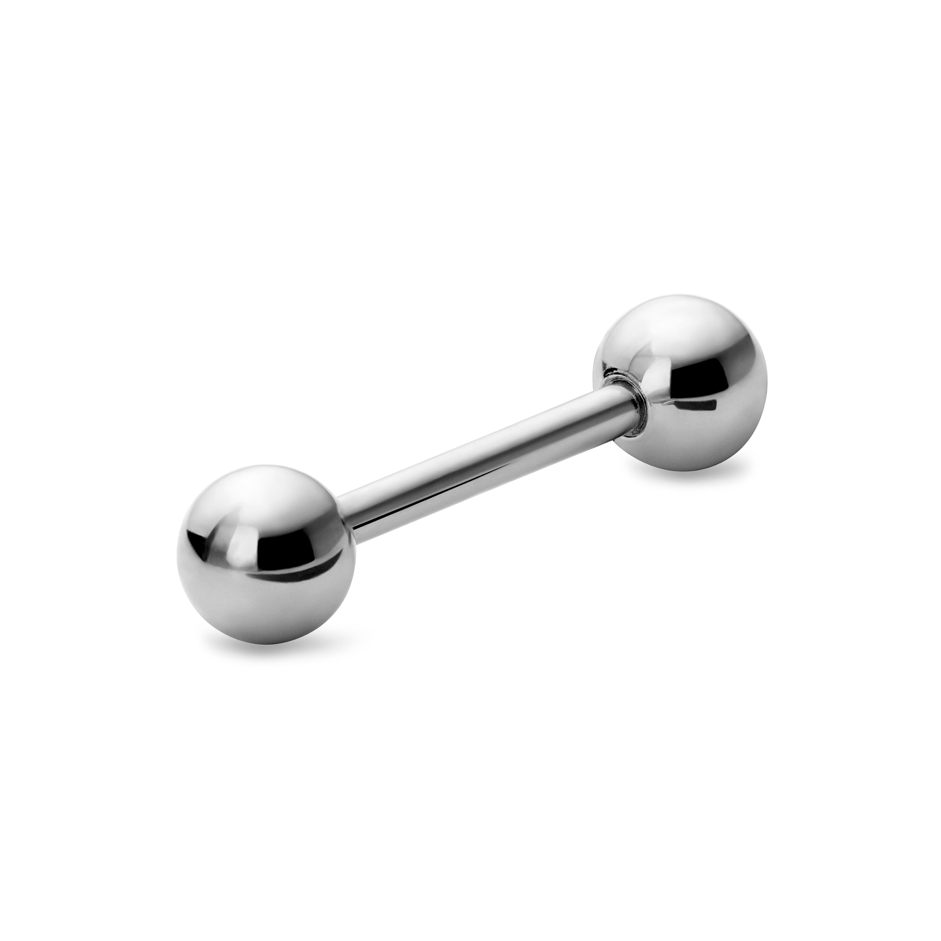 Ezüst tónusú rozsdamentes acél barbell piercing, közepes golyómérettel - 8 mm