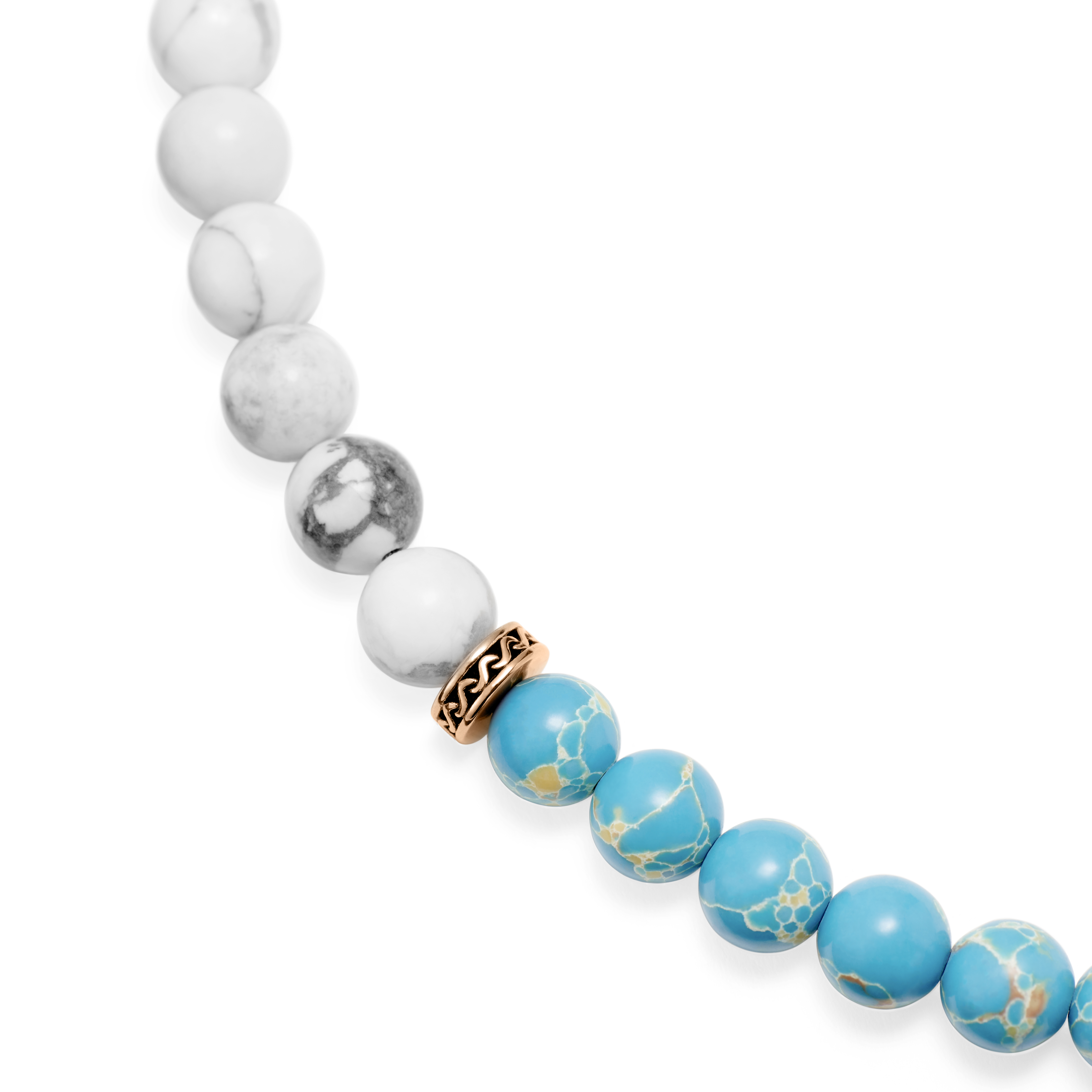 Conjunto de collares de jaspe imperial y turquesa blanca Rico - 8