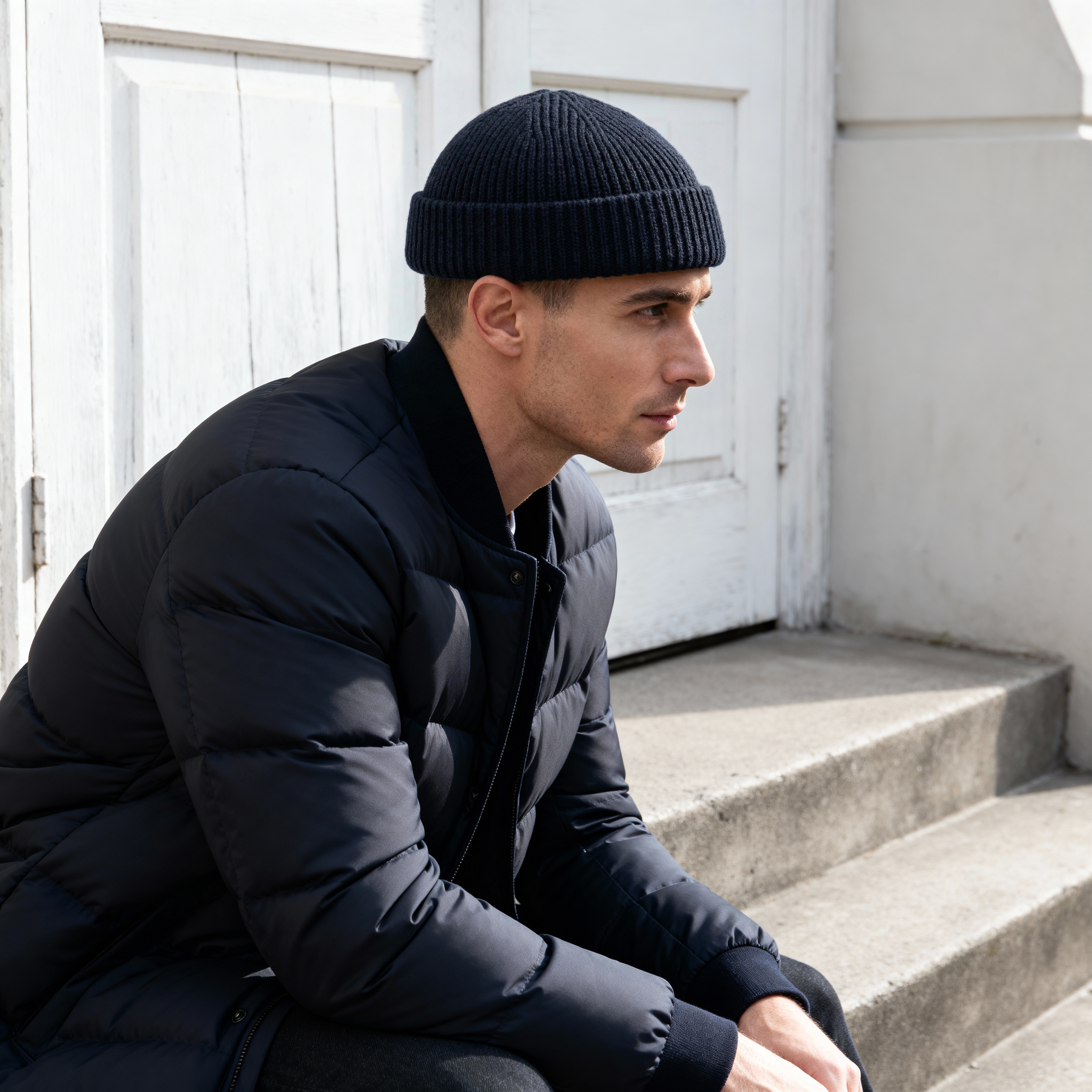 Nordic | Bonnet de Pêcheur en Laine Mélangée Bleu Marine - 2