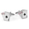 Silver-Tone Poker Cufflinks