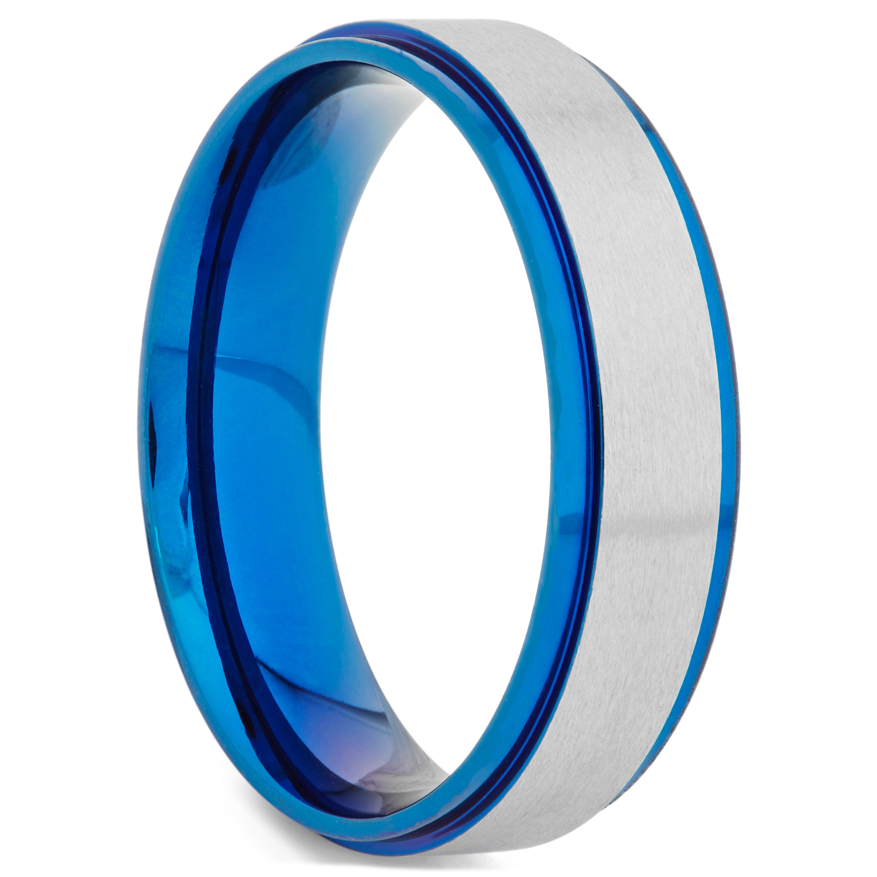 Blå og Sølvtonet Ring - 1