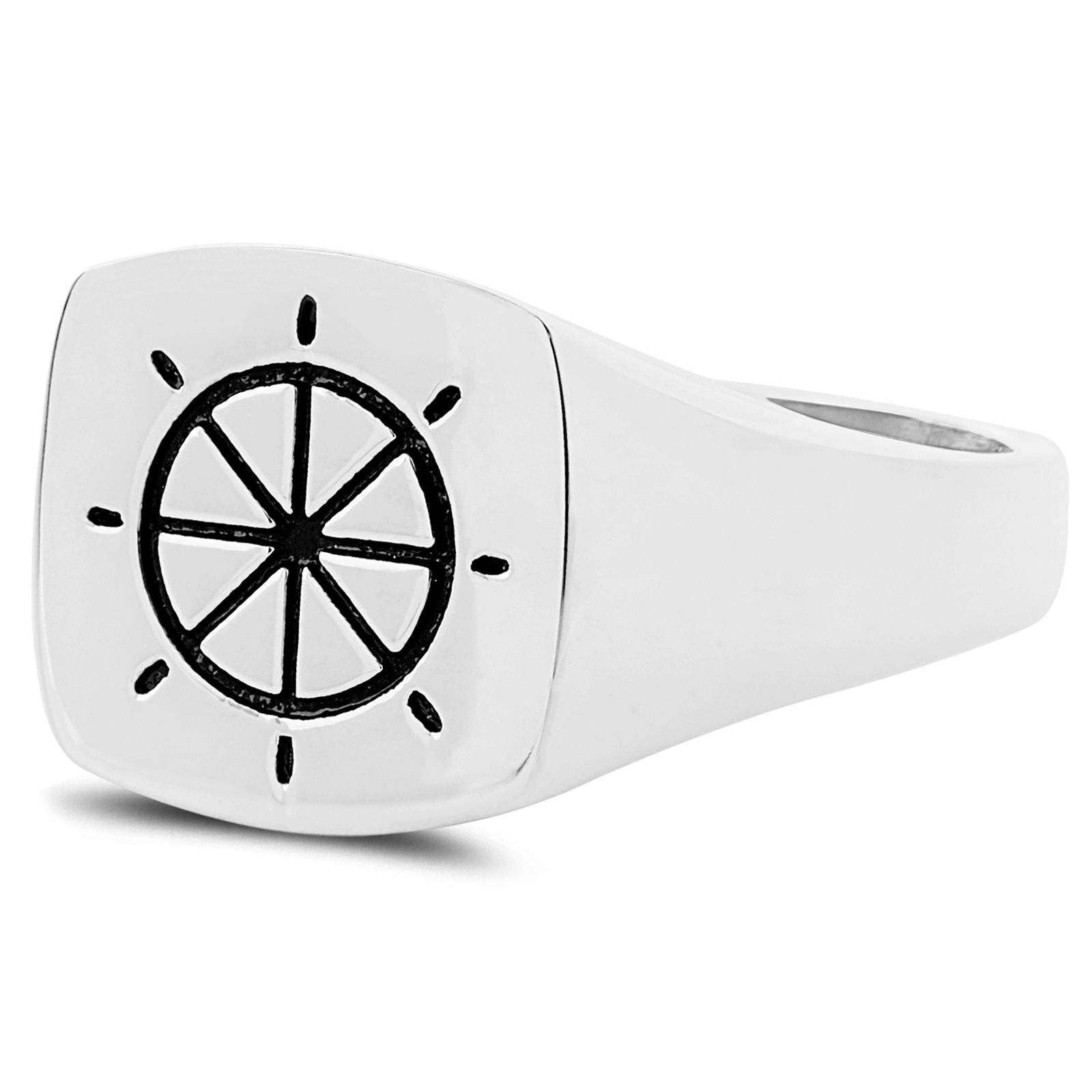 „Captain’s Helm“ klasikinis sidabrinis žiedas iš 925s sidabro