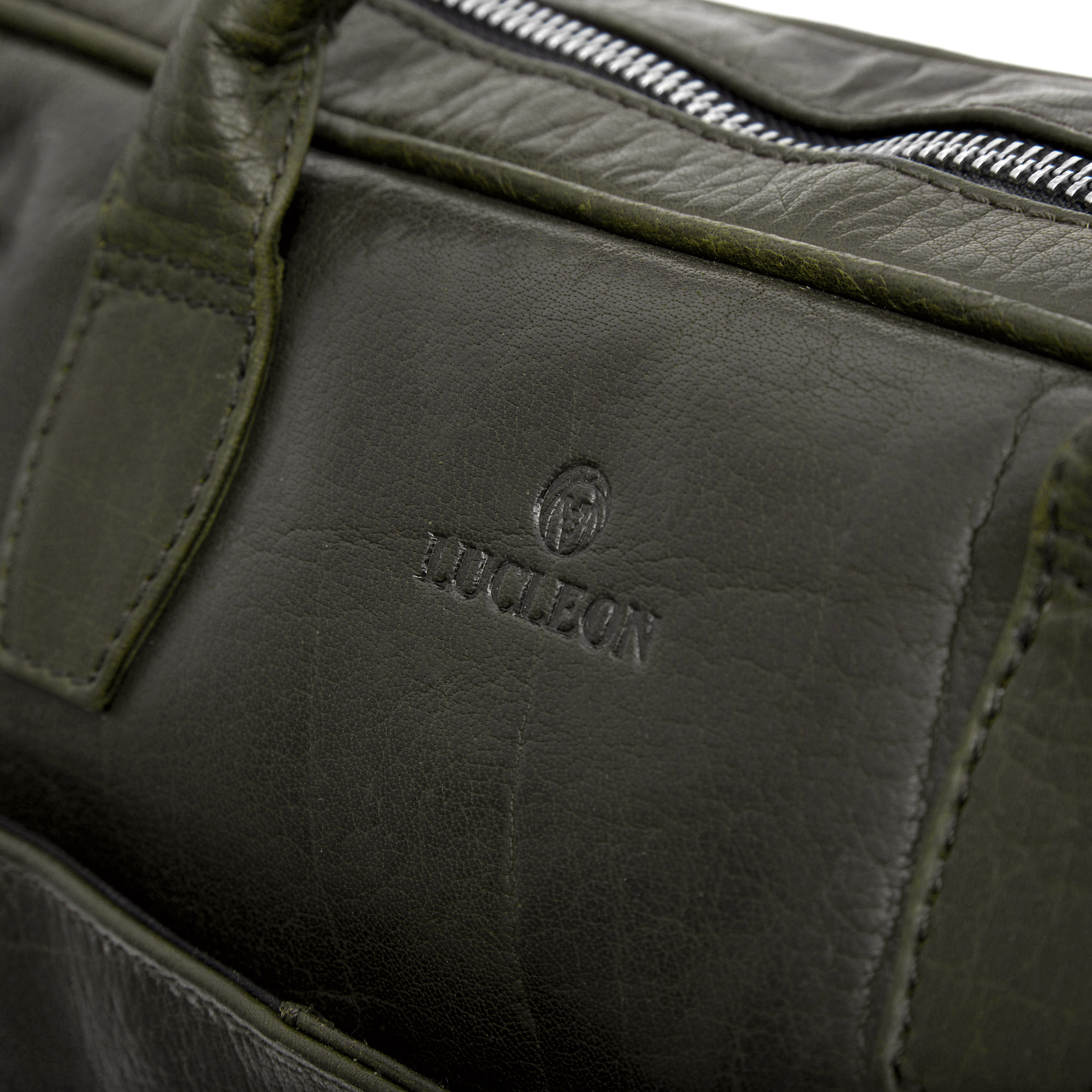 Sac Montreal Executive Slim 15" en cuir vert olive - 12