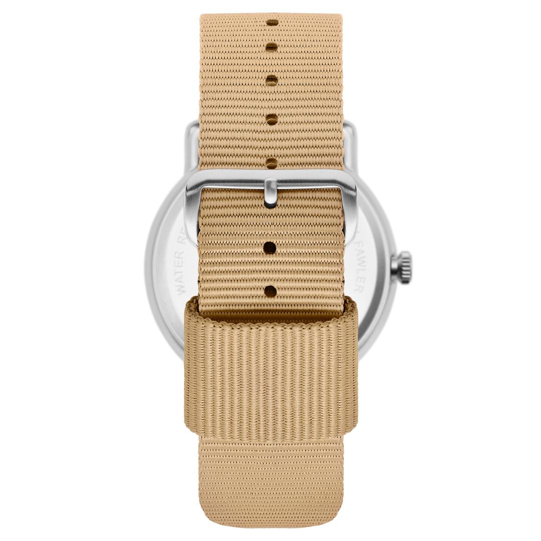 Colour Kronos Kronos | Silver-Tone Outdoor Watch With Sand Nylon Strap | In stock ...