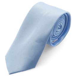 Glänzende Babyblaue Basic Krawatte 6 cm