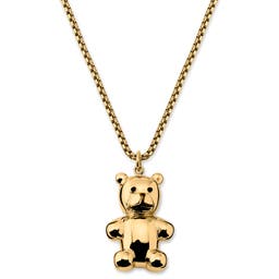 Egan | Gold-Tone Teddy Bear Box Chain Necklace