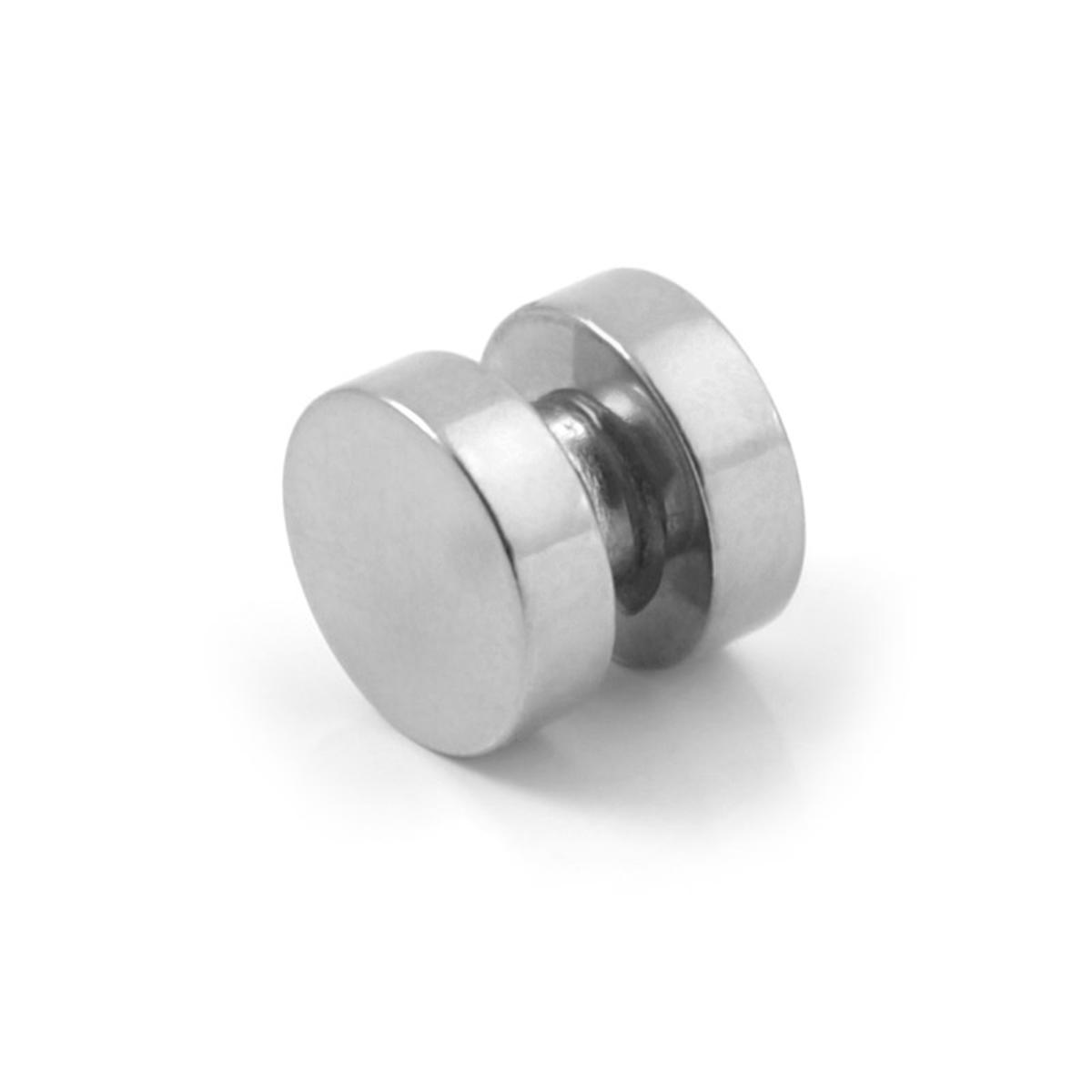 Heren oorbellen magnetisch zilverkleurig rond met een steen Heren oorbellen magnetisch zilverkleurig rond met een steen
