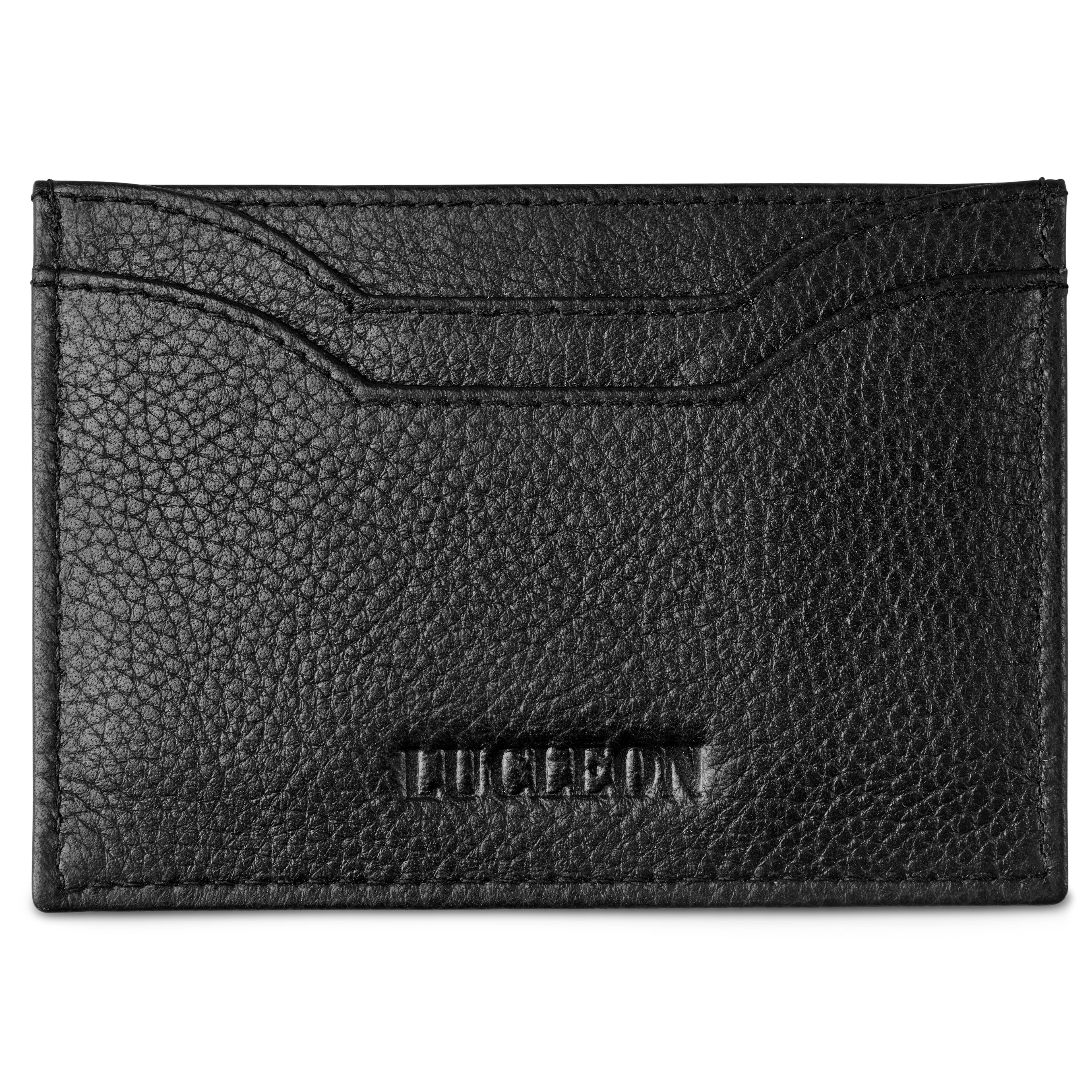 Slim Black Full-Grain Leather Card Holder Slim Black Full-Grain Leather Card Holder
