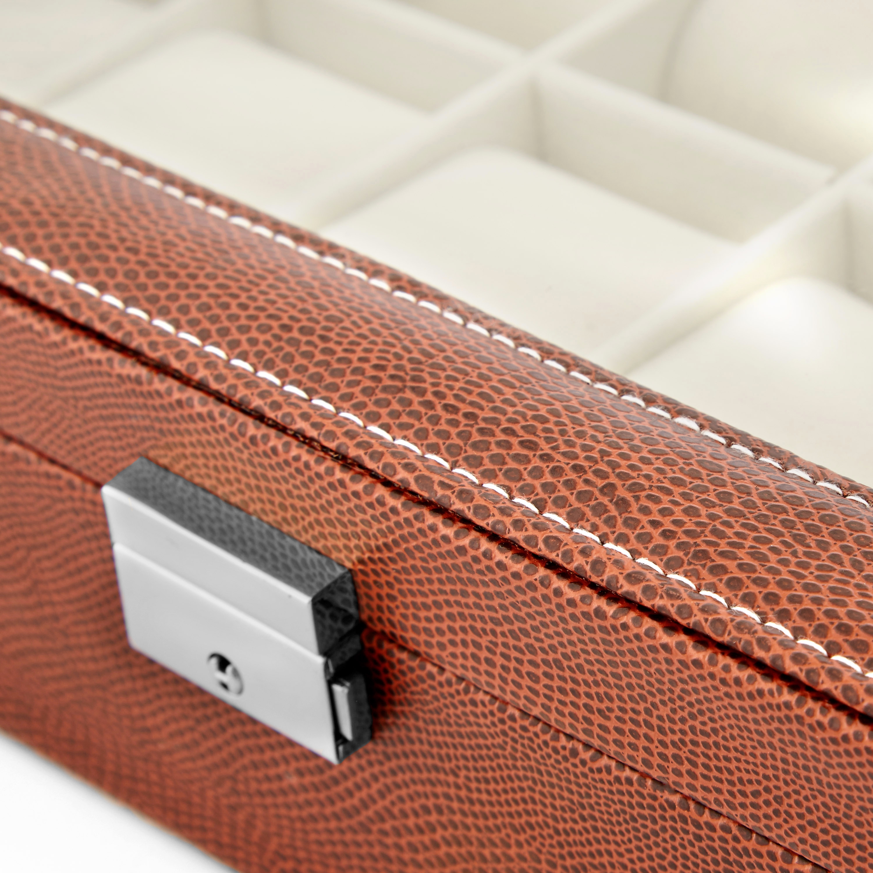 Roodbruine Horlogekast van Slangenleer - 12 Horloges - 4