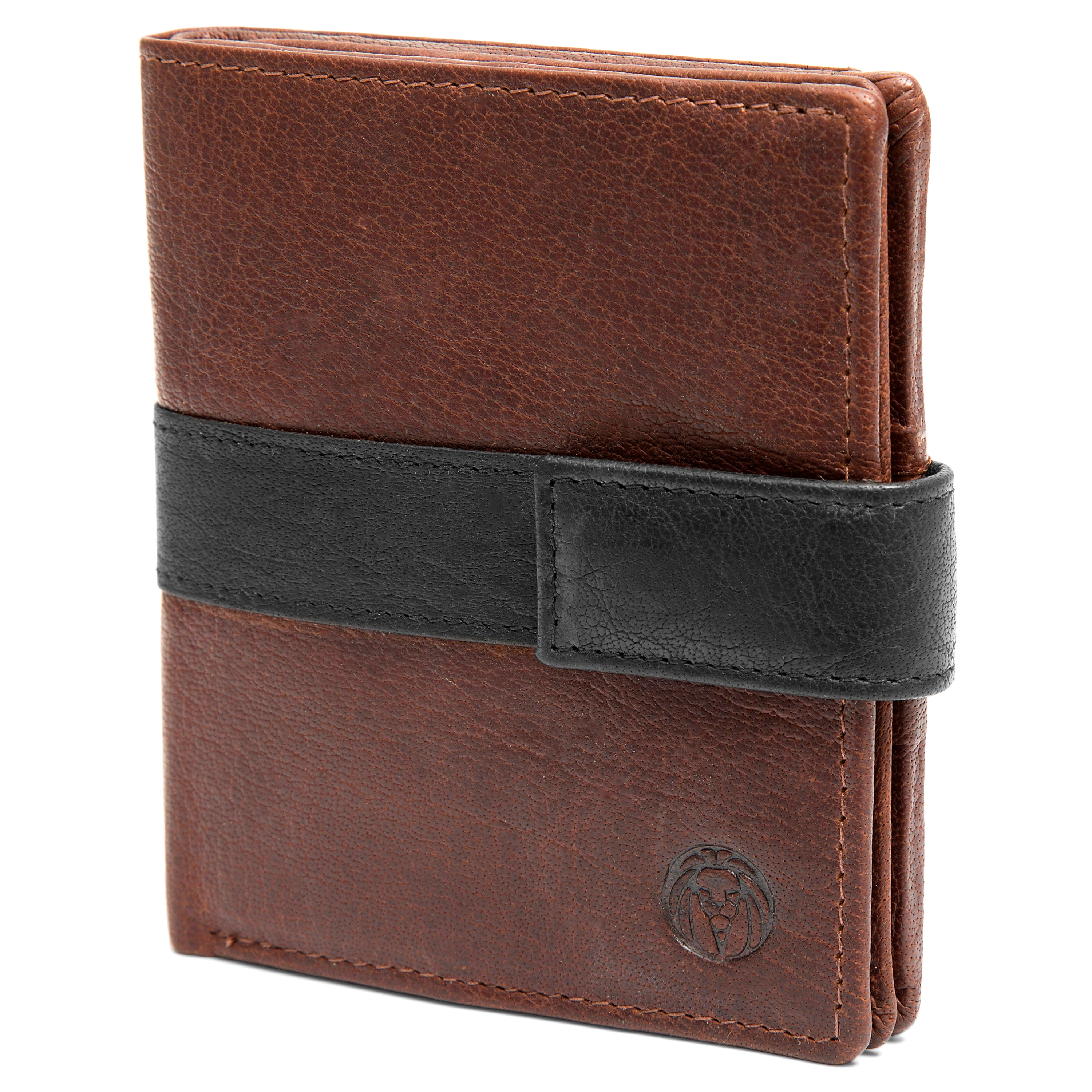 Montreal Vertical Tan & Black RFID Leather Wallet - 1