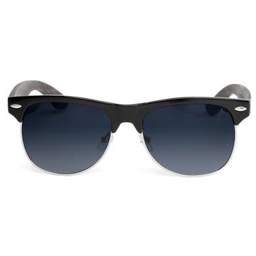 Browline Ebenholz Sonnenbrille Mit Getönten Polarisierten Sonnenbrillengläsern