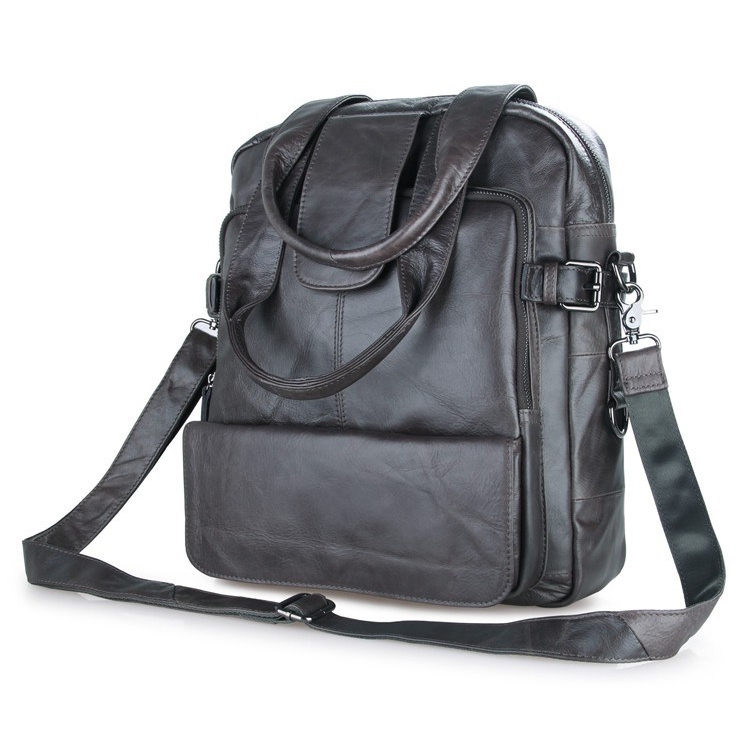 Olijfgroene Leren Rugzak / Satchelli - 4