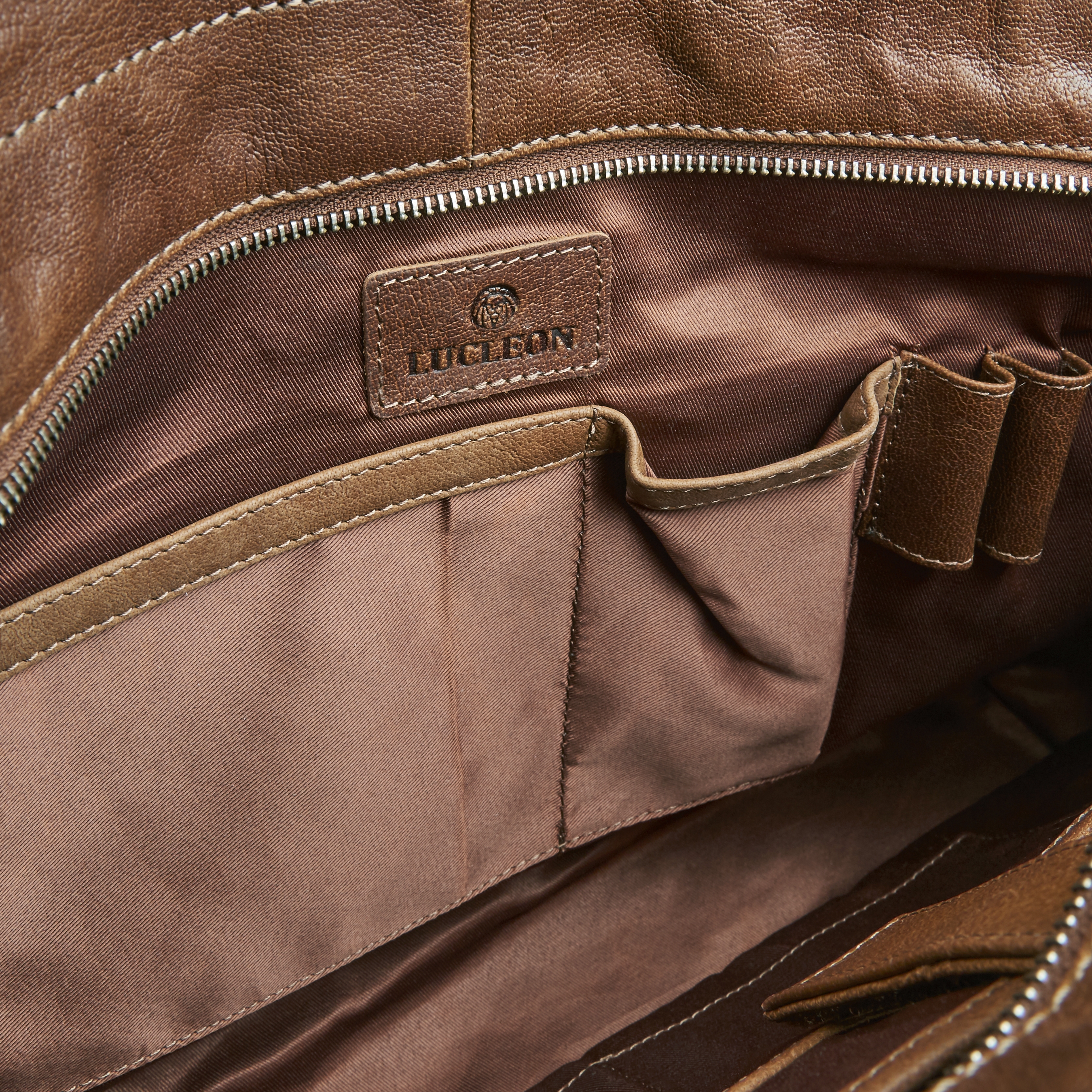 California Tan Leather Messenger Bag - 29