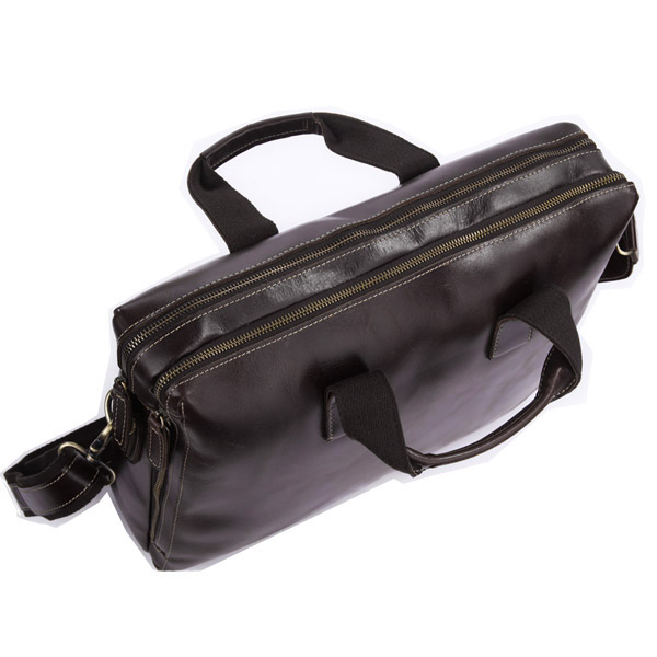 Brun Denim Fôret Skinnveske - 2