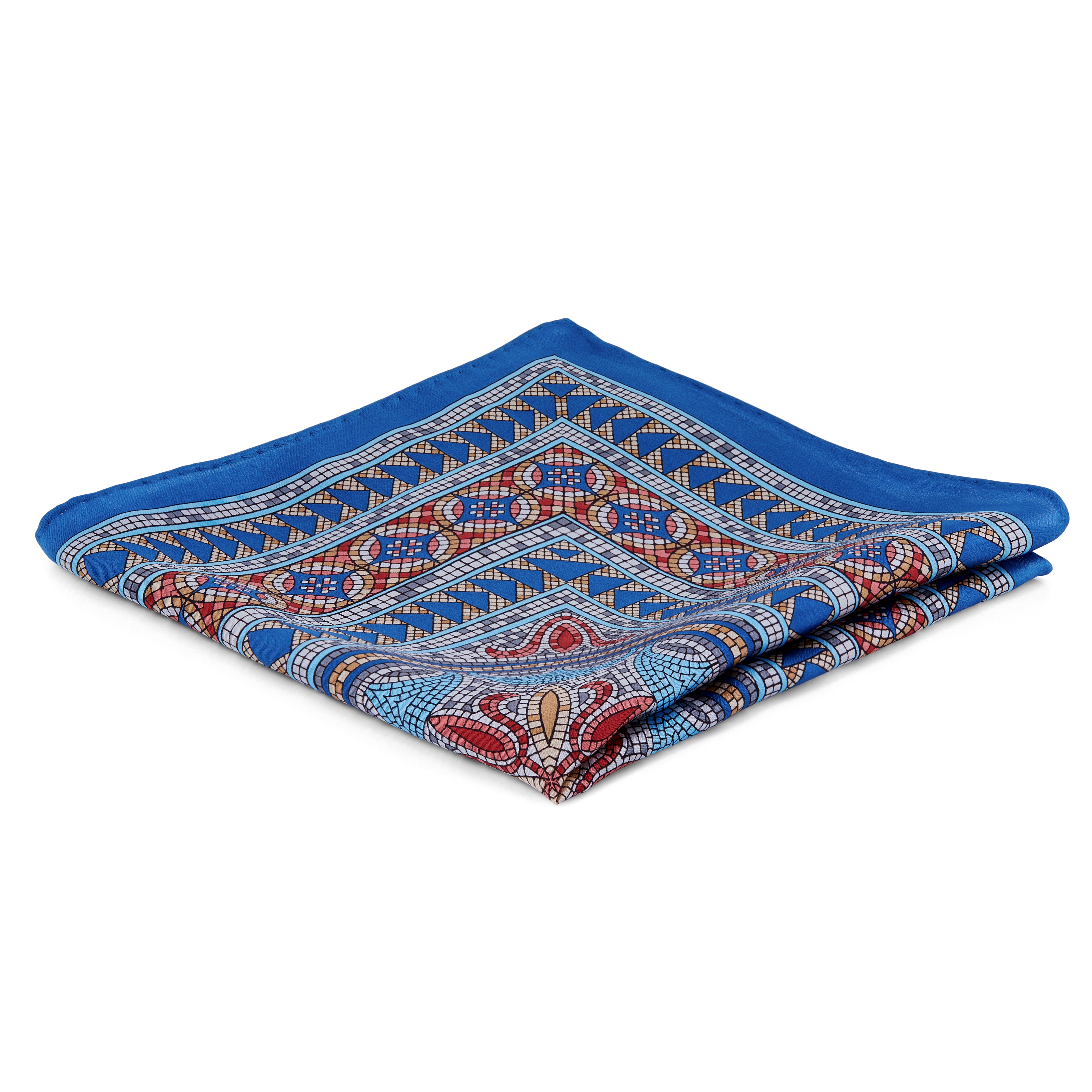 Lommeklud med Blåt Mosaikmønster - 1