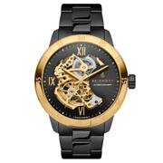 Dante II | Sort og Gulltonet Skeleton Klokke med Gulltonede Visere Dante II | Sort og Gulltonet Skeleton Klokke med Gulltonede Visere