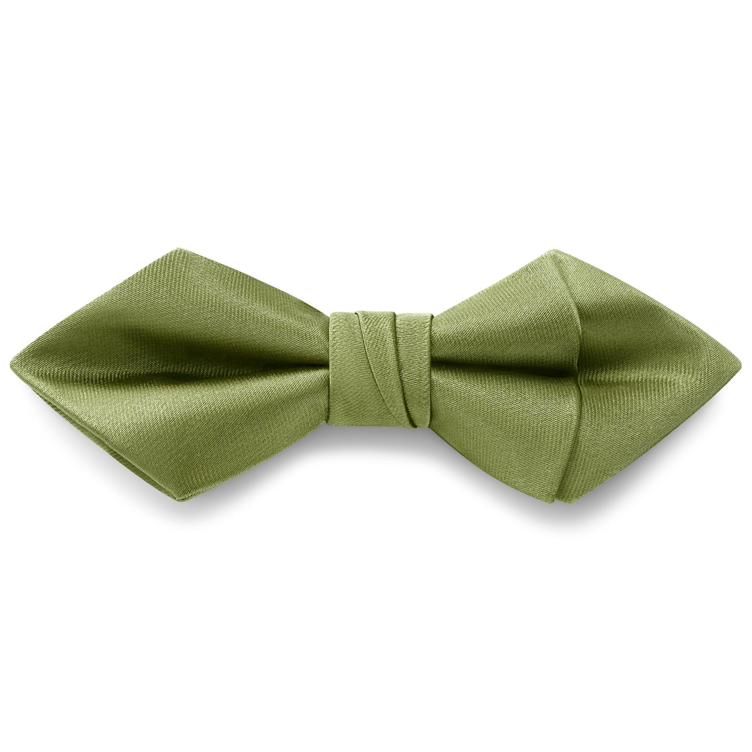 Nœud papillon pré-noué en satin à pointes - vert clair Nœud papillon pré-noué en satin à pointes - vert clair