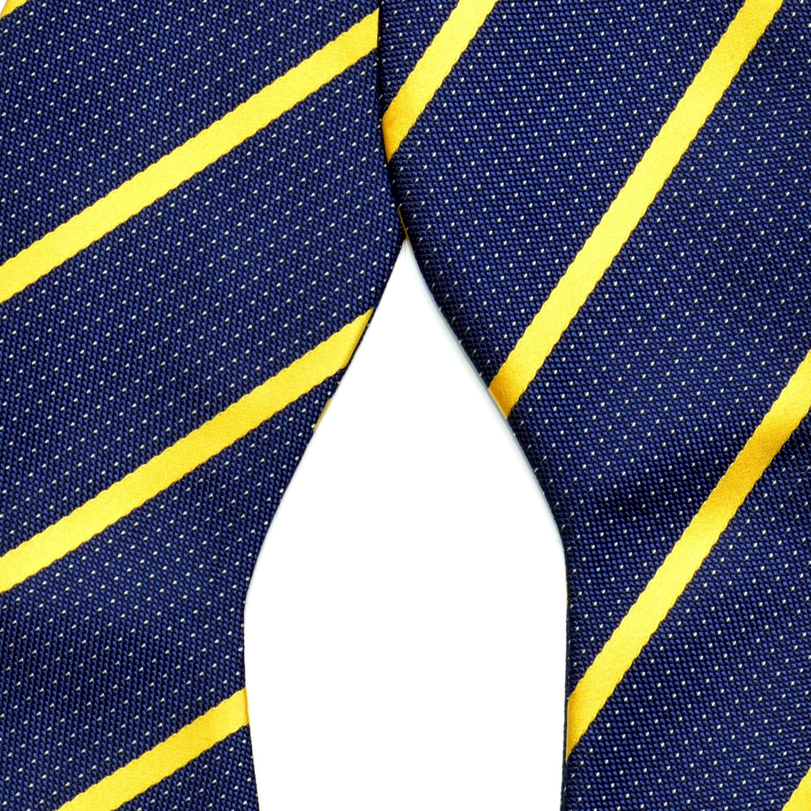 Navy & Yellow Self-Tie Bow Tie - 2