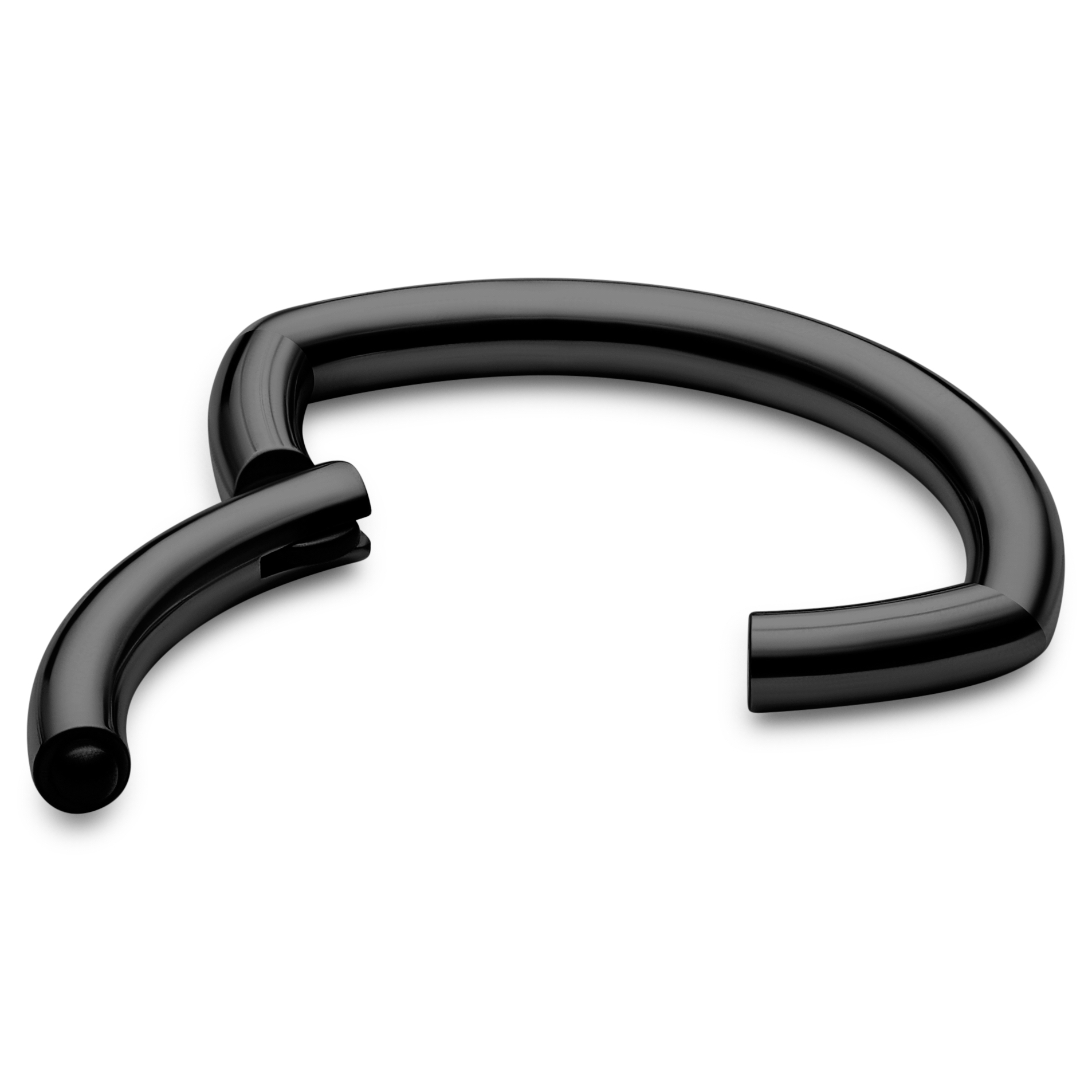 8 mm Black Titanium Oval Piercing Ring - 2