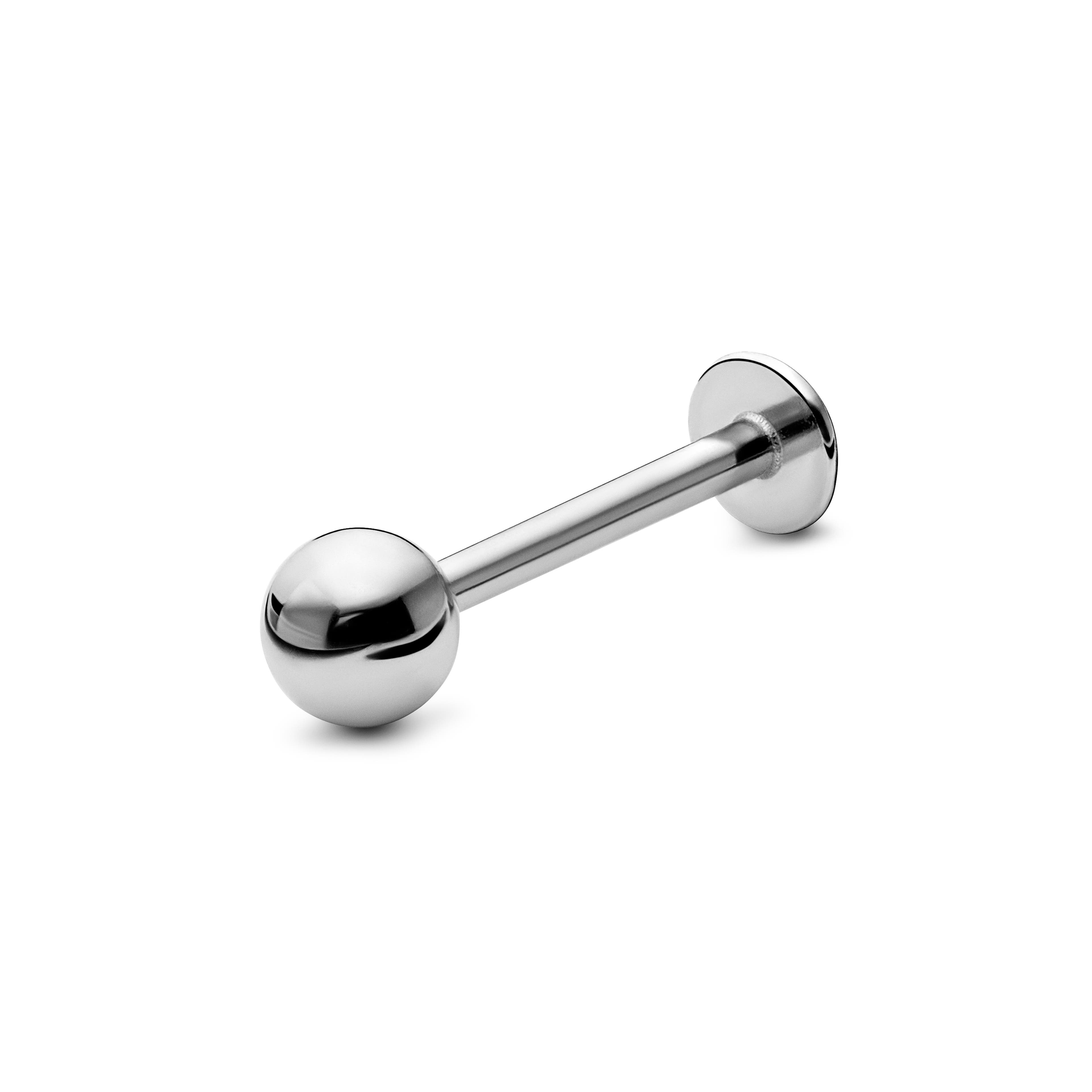 1/5" (4 mm) Silver-Tone Ball-Tipped Surgical Steel Labret Stud