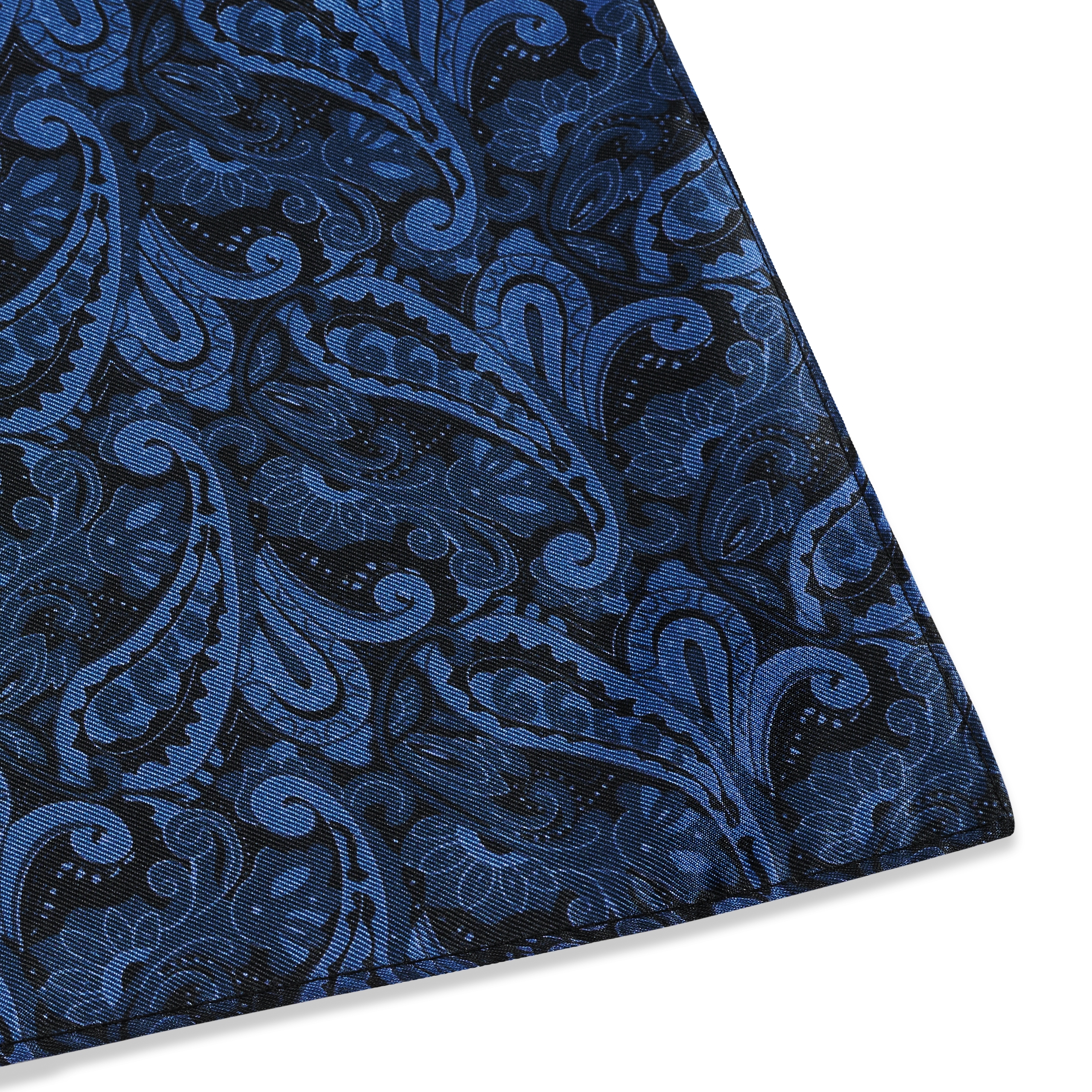 NAVY & LIGHT BLUE PAISLEY Pattern Silk Neckerchief - 4