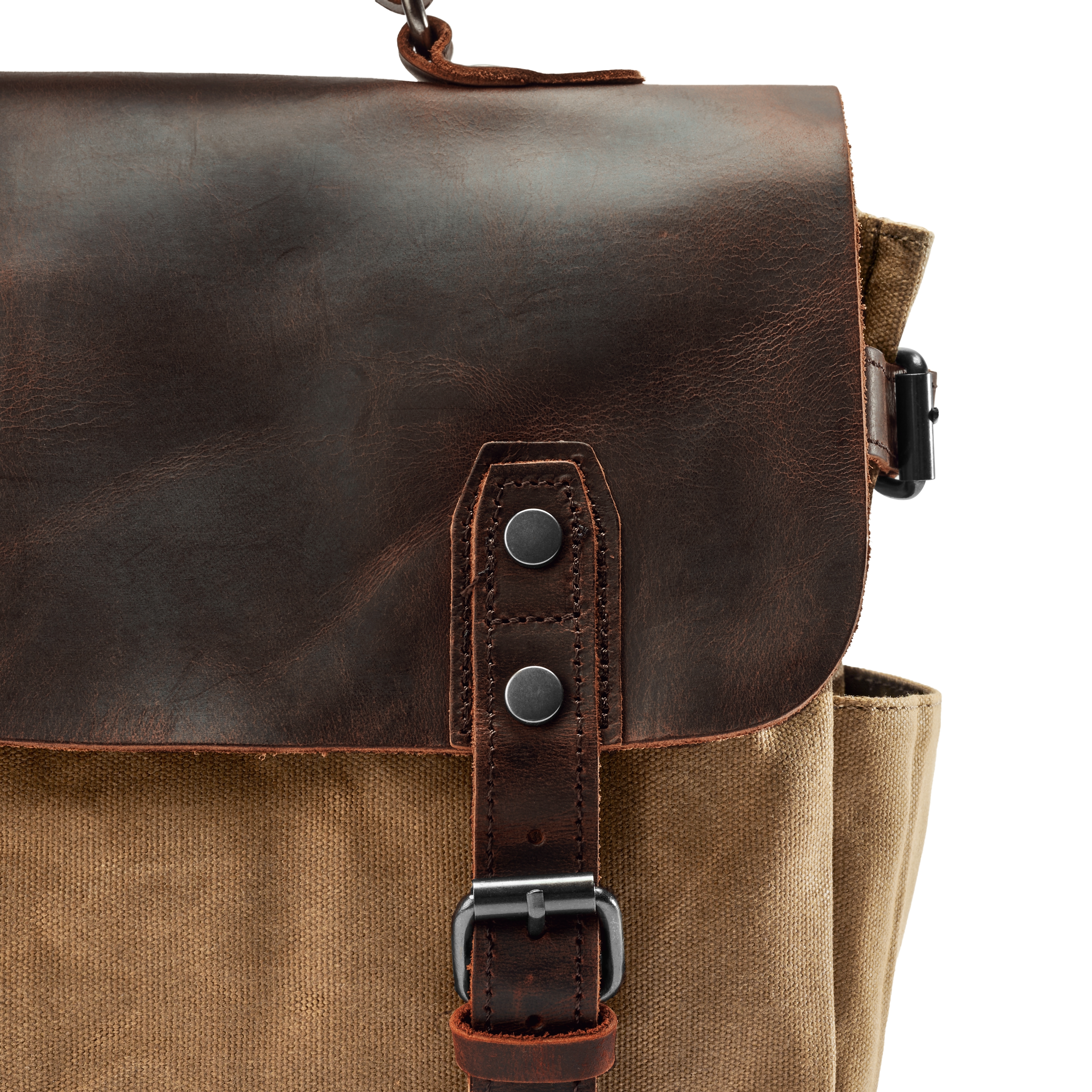 Lysebrun Messenger Bag i Vintage Stil - 8