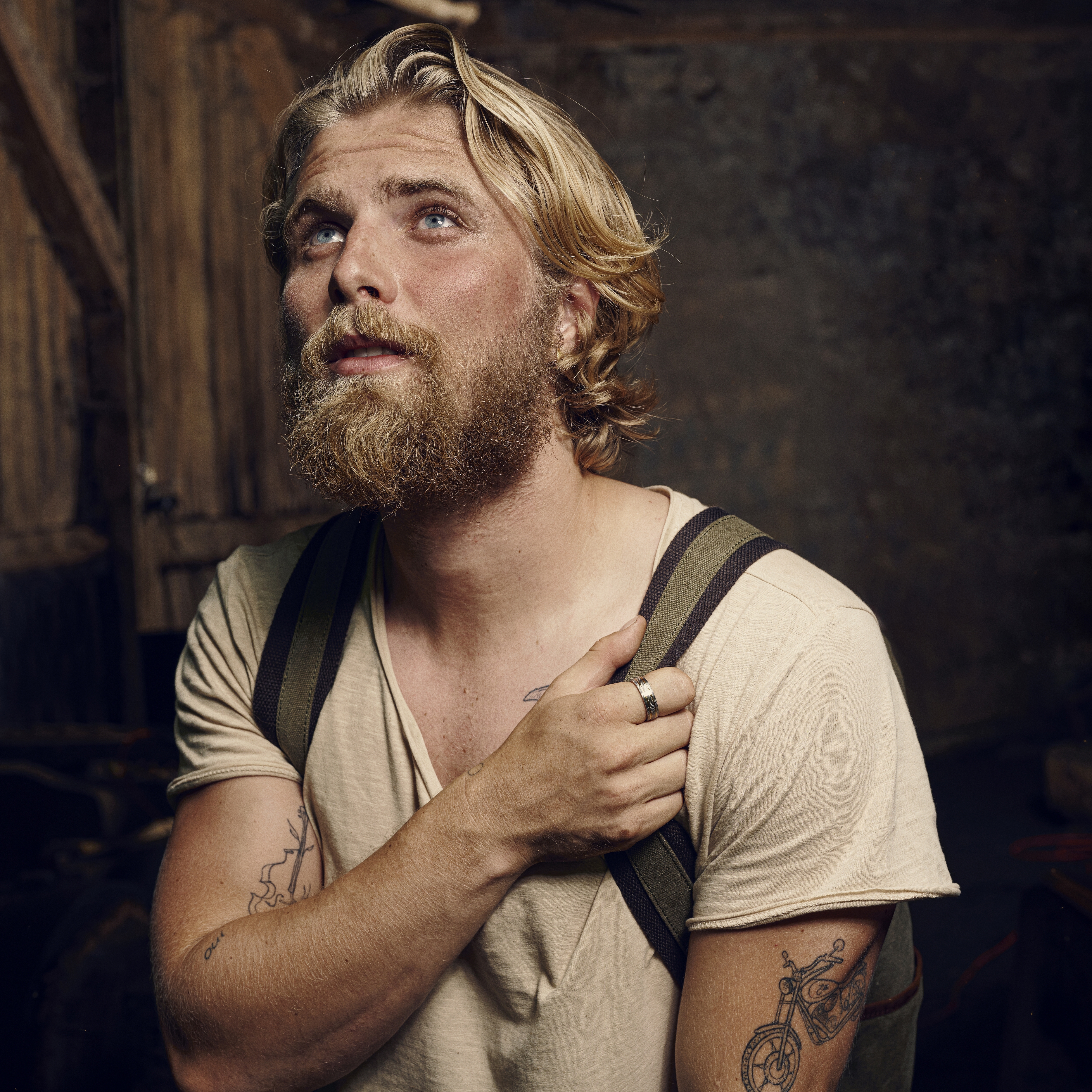 Fortis | 7 mm Double Grooved Damascus Steel and Gold-Tone Titanium Ring - 5